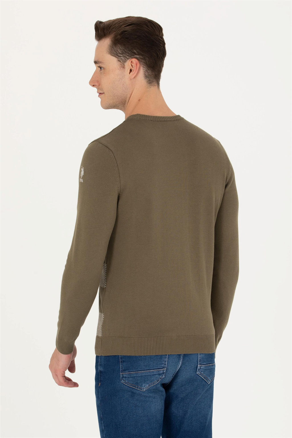 U. S. Polo Assn Мужской свитер цвета хаки - U.s. polo assn фото 5