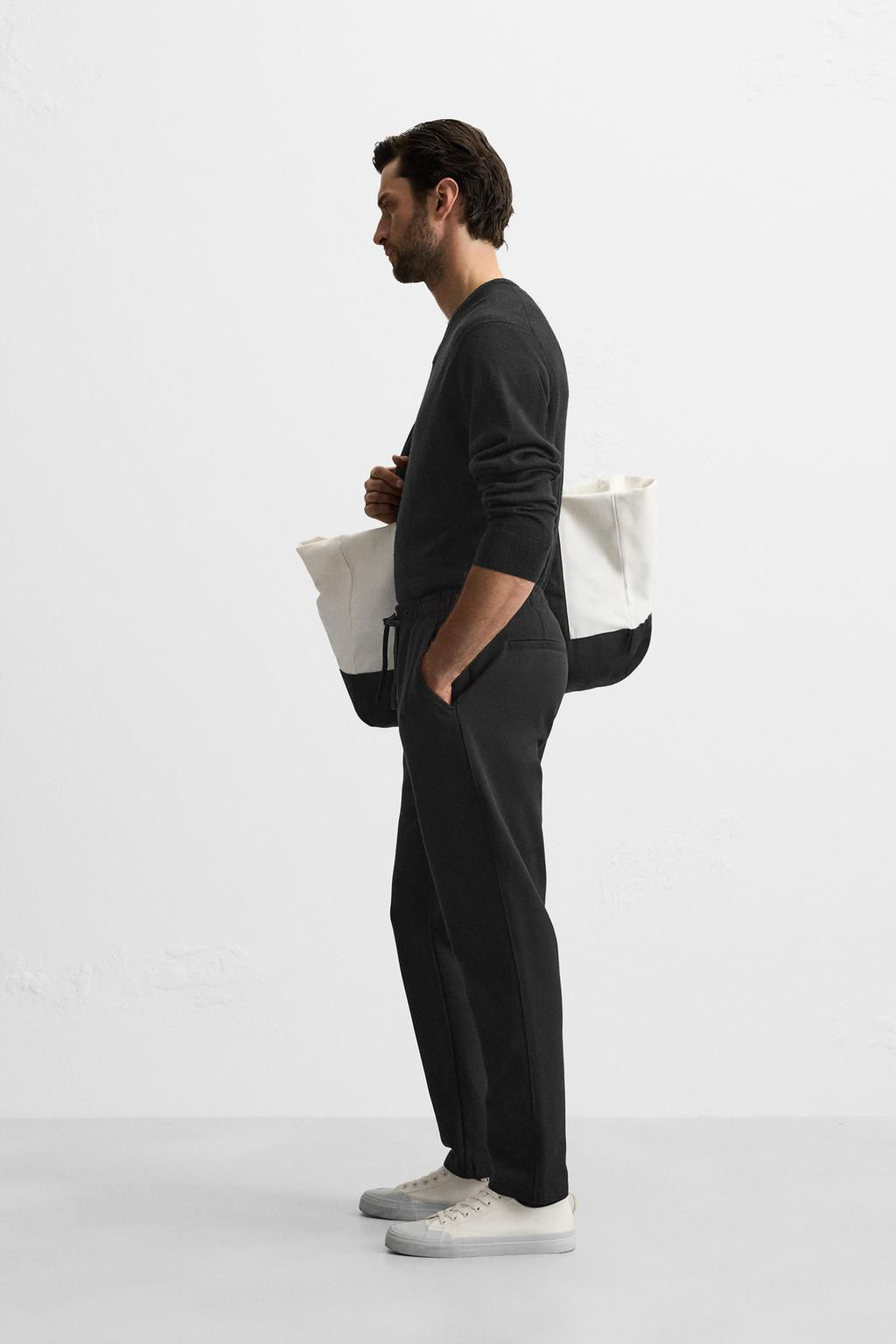 COMFORT FIT JOGGER WAIST TROUSERS - Zara фото 12