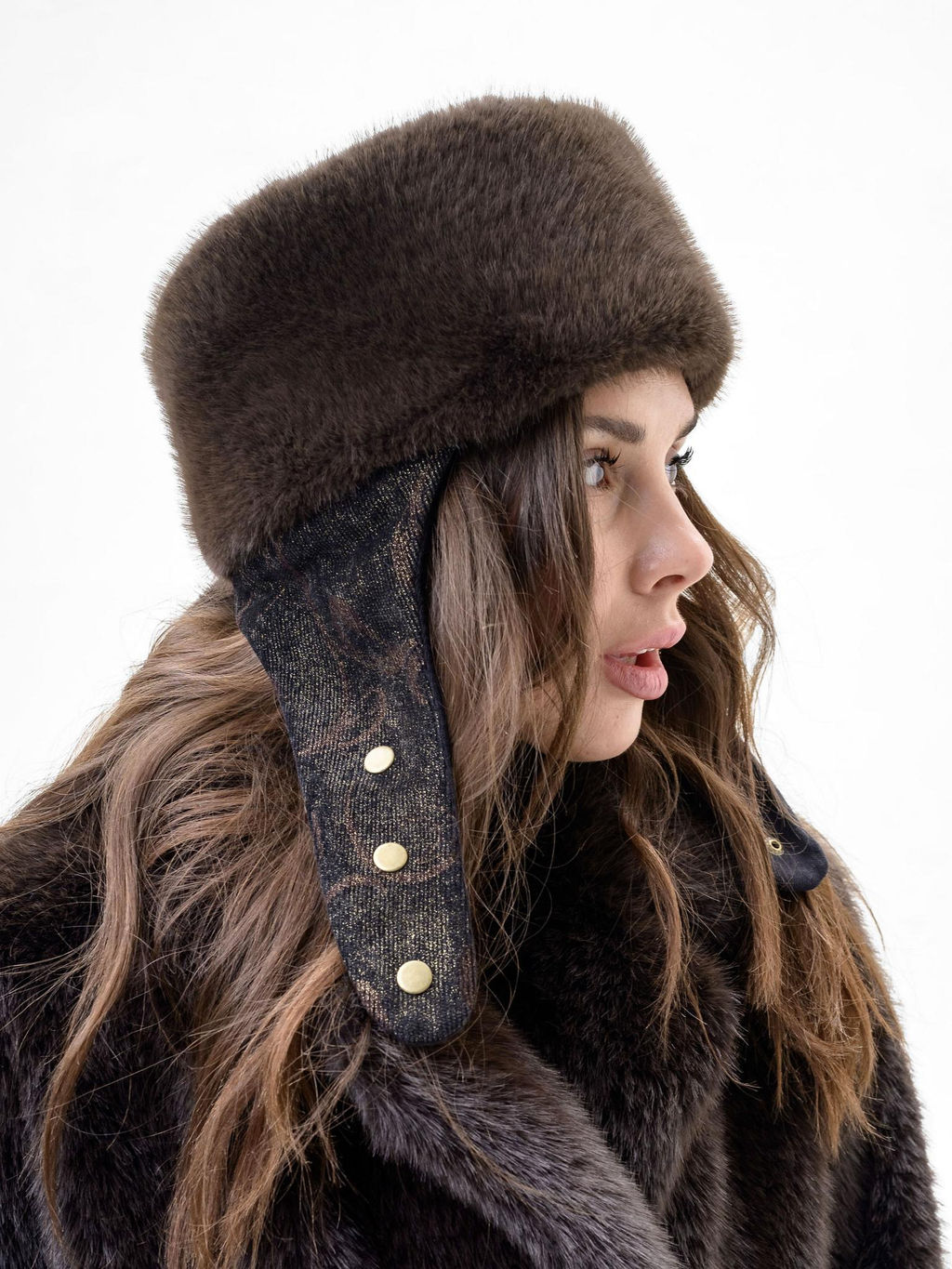 Т26-22 Таблетка кубанка вельветовая с мехом "норка"