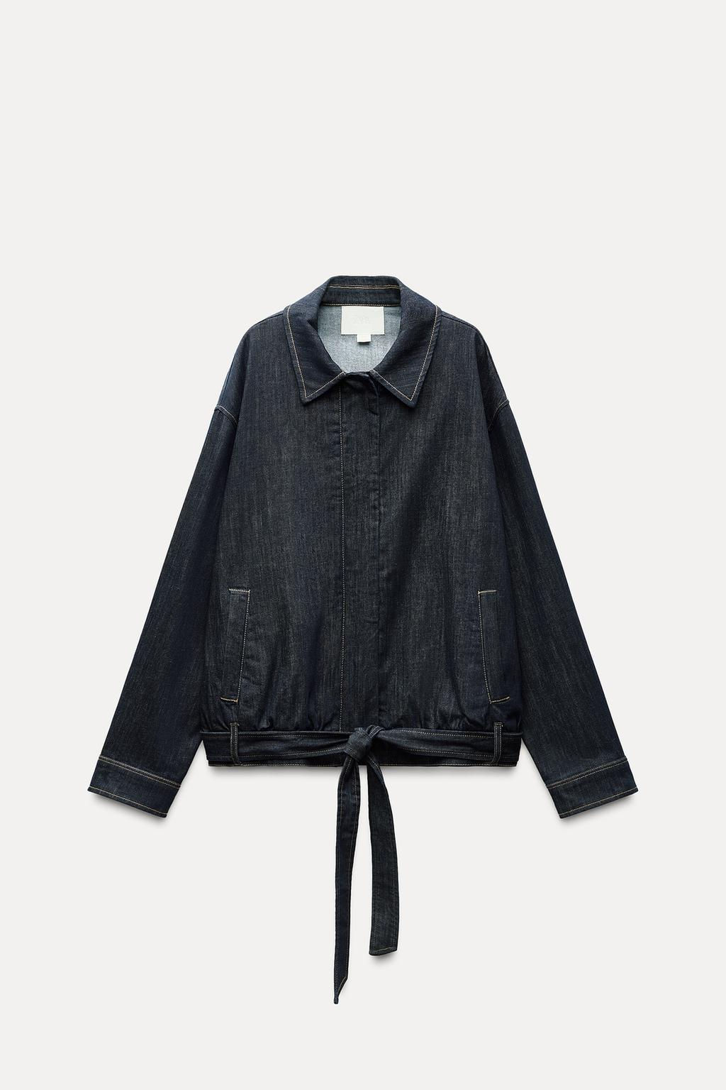 TRF DENIM JACKET WITH BELT - Zara фото 2