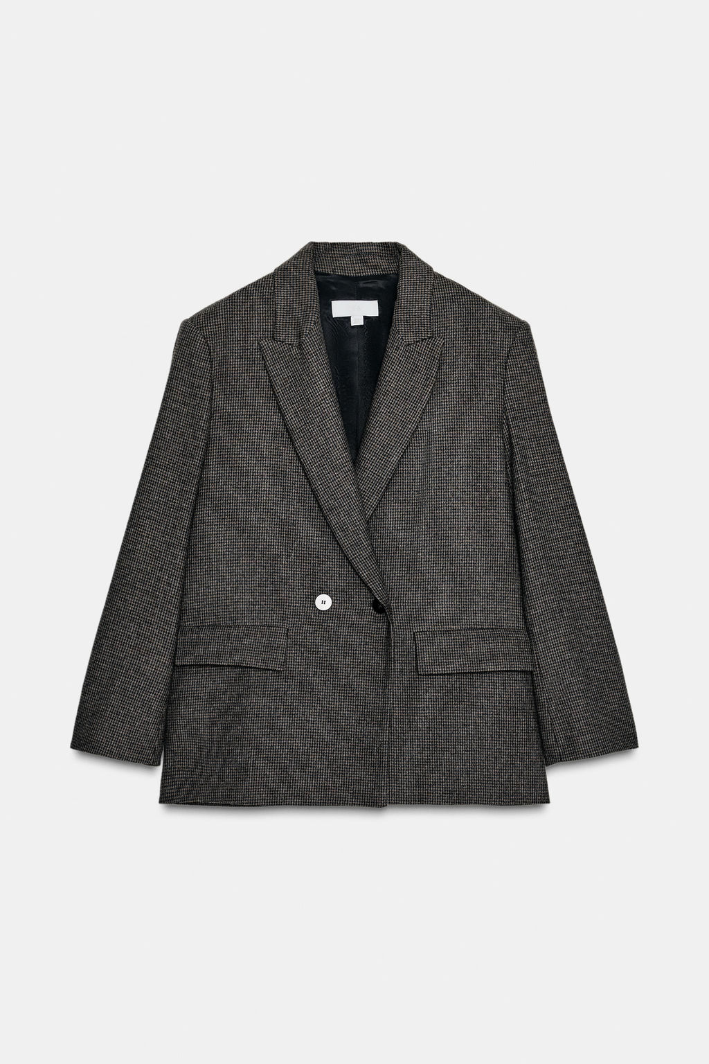 OVERSIZE DOUBLE-BREASTED CHECK BLAZER WITH WOOL