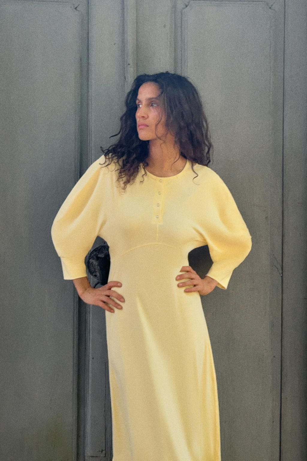 VESTIDO MIDI BOTONES / Amarillo - Zara фото 3