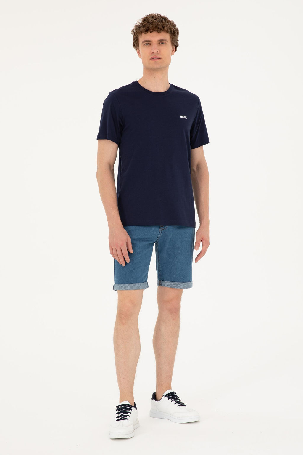 Футболка мужская U.S. Polo Assn. тёмно-синяя хлопок  фото 4