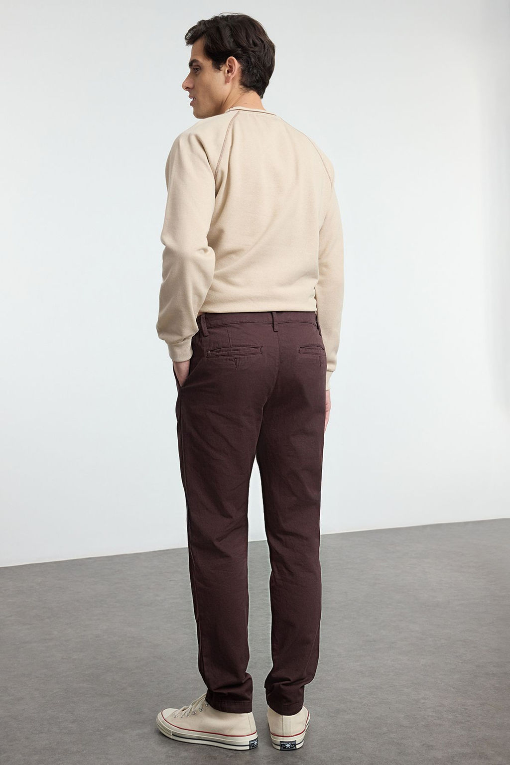 TRENDYOL MAN Vizon %100 Pamuk Pili Detayl? Beli Lastikli Chino Pantolon TMNAW25PL00010 - Trendyolmilla фото 13