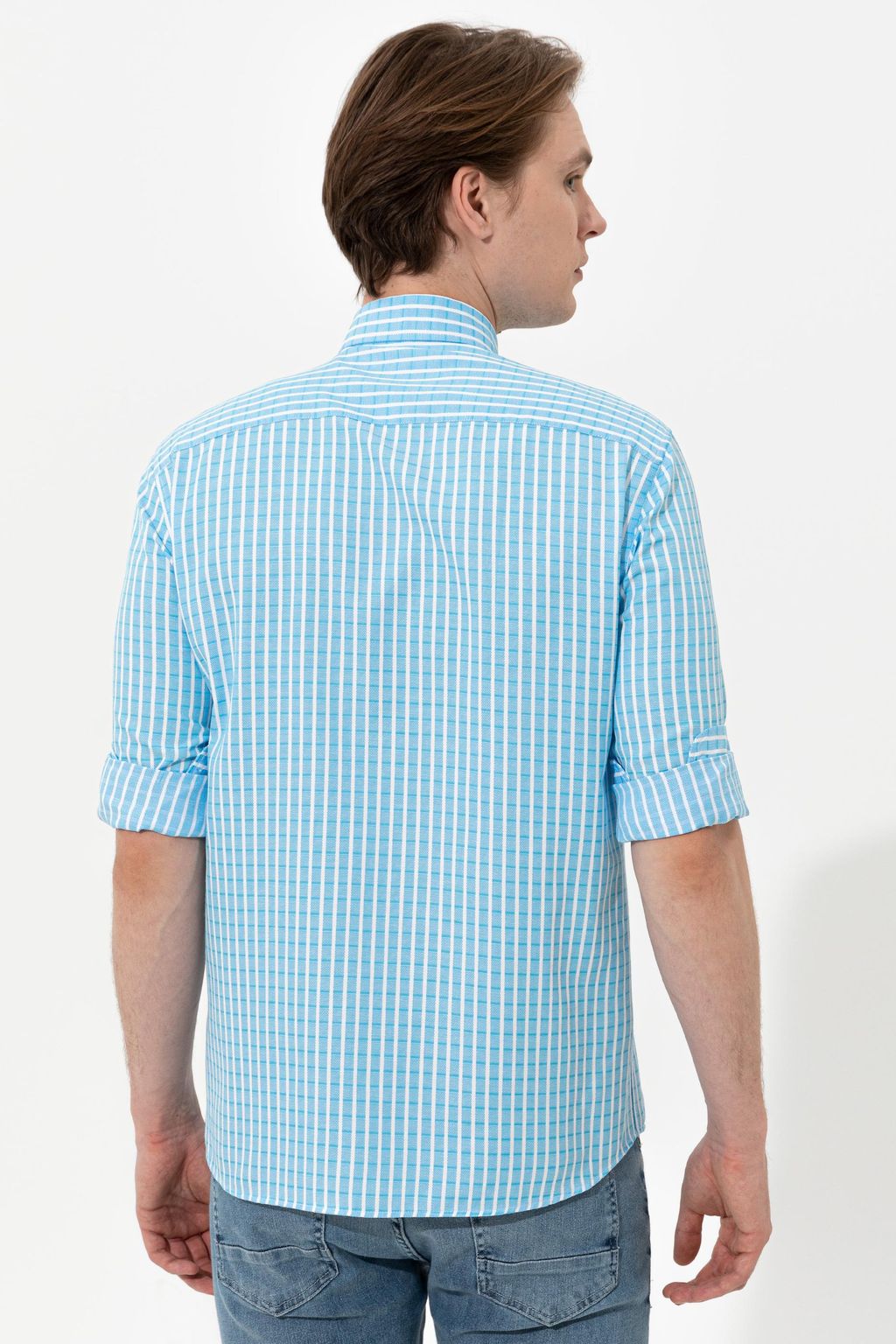 U. S. Polo Assn Мужская бирюзовая рубашка с длинным рукавом - U.s. polo assn фото 5