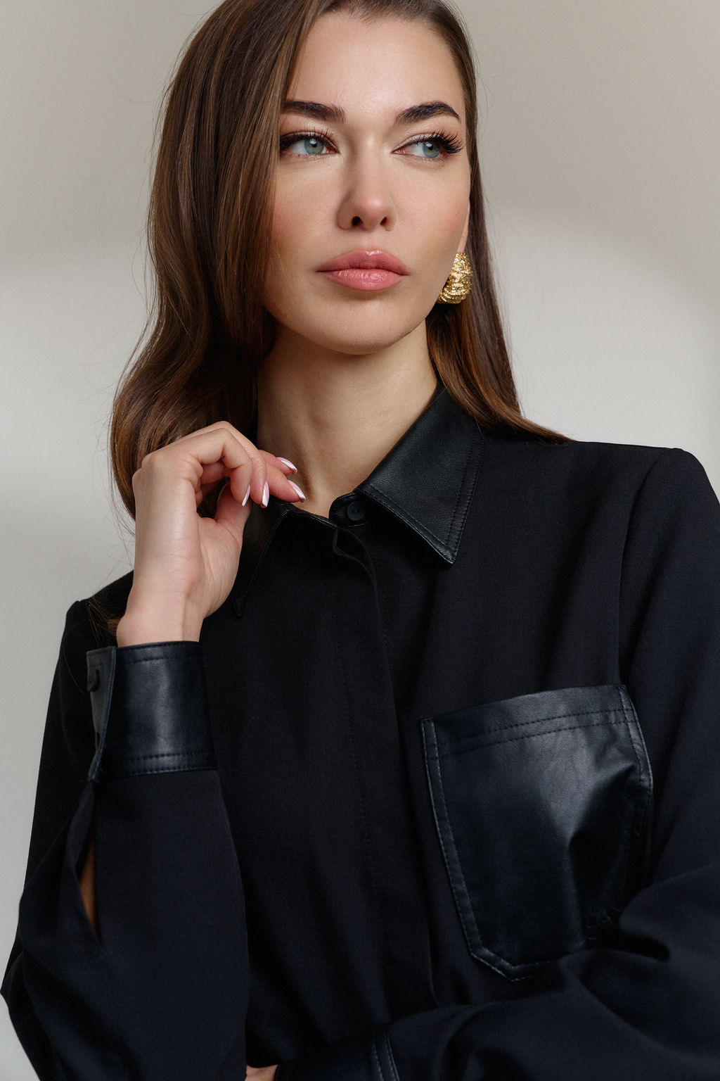 Блуза 0809 черный - Diliafashion фото 2