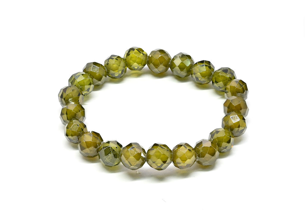 Колечко на резинке из фианитов цвет зеленый