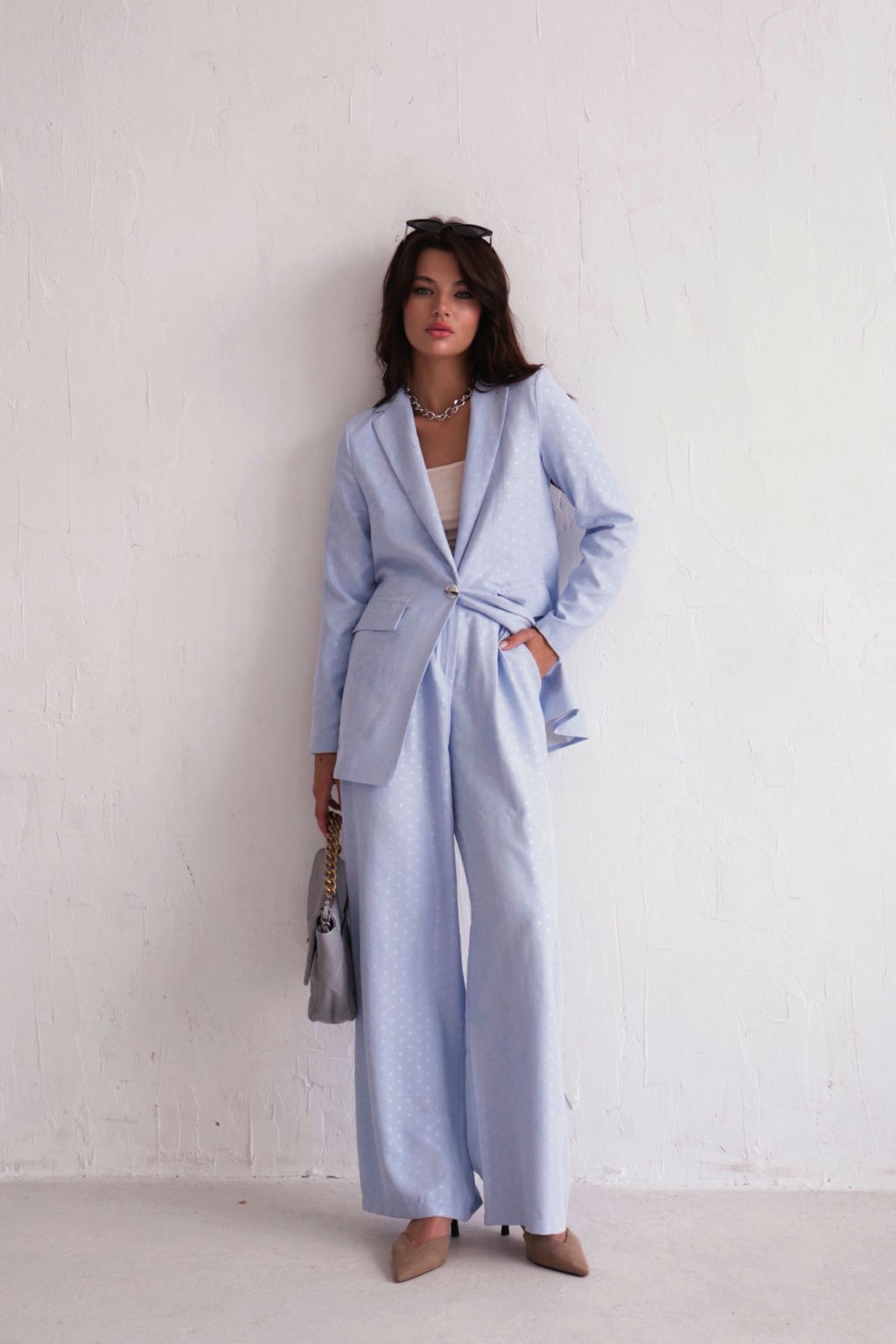 9851 Костюм брючный голубой - Martichelli фото 6