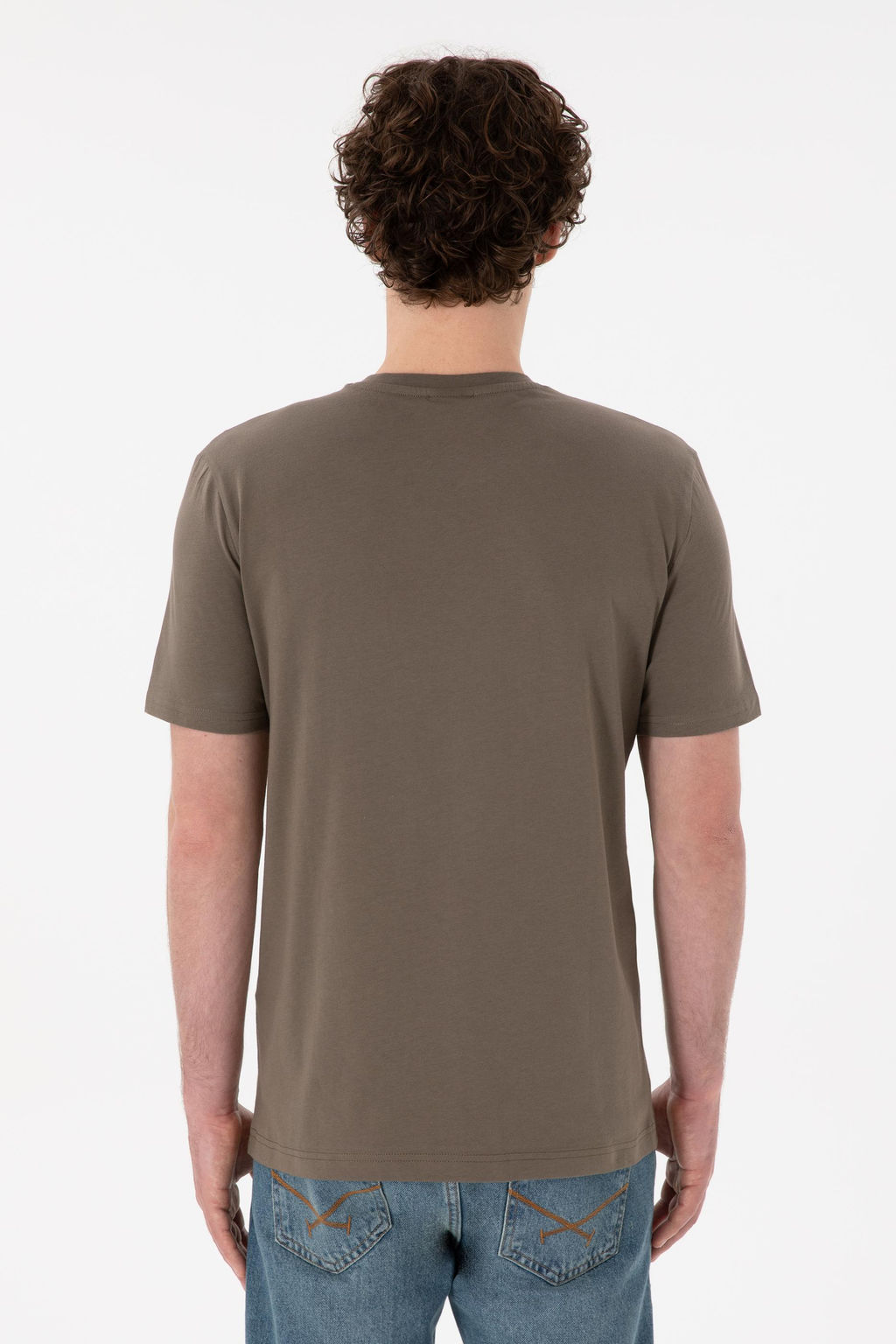 Erkek Regular Fit V Yaka Vizon Basic Ti__rt Sepette S_rpriz _ndirim - U.s. polo assn фото 6