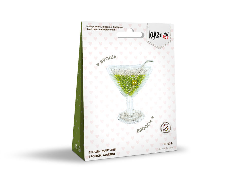 Klart набор для вышивания 10-032 Брошь. Мартини 4 х 7 см