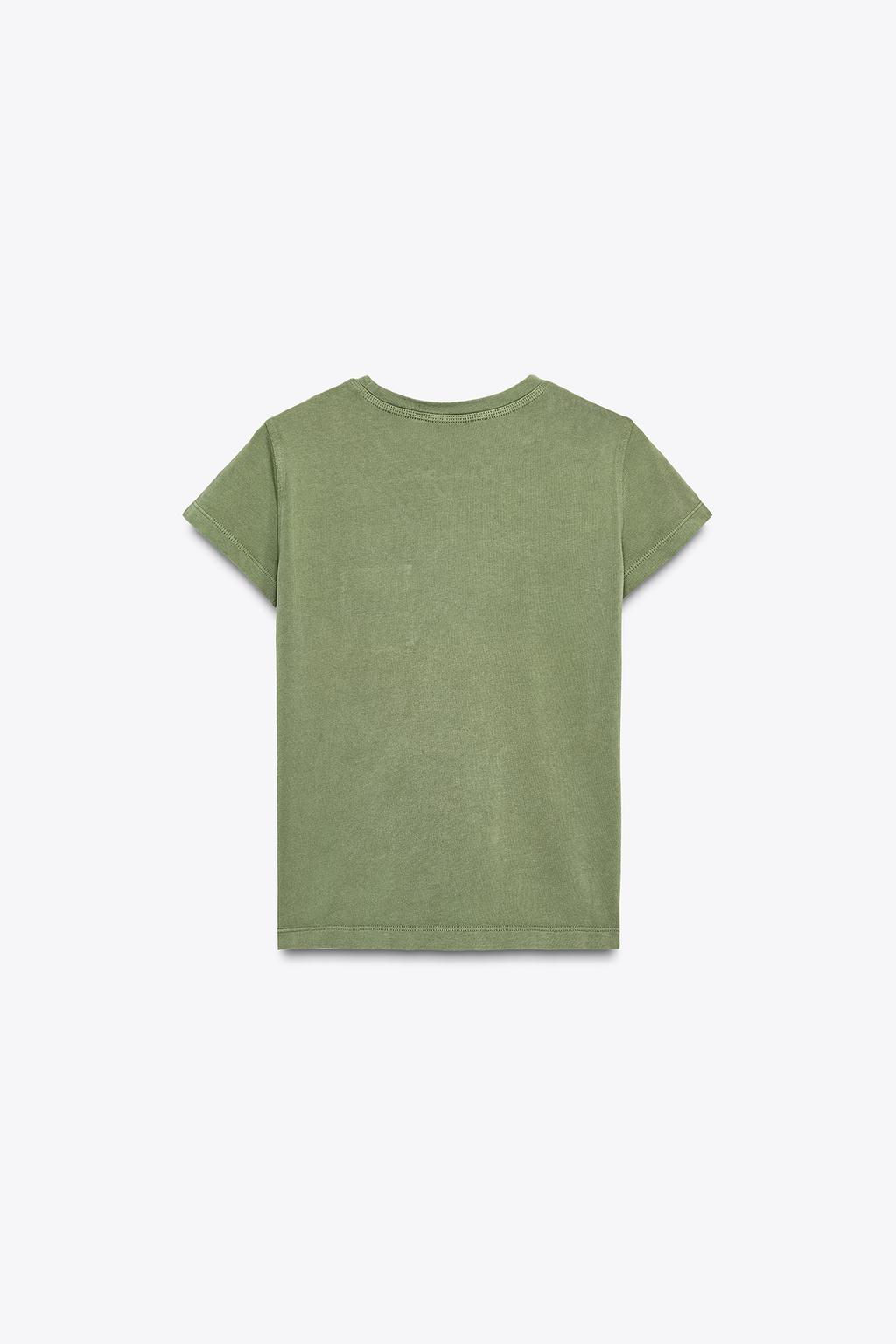 WASHED T-SHIRT WITH POCKET - Zara фото 16