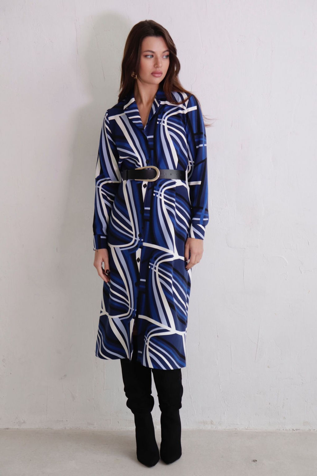 Martichelli Платье-рубашка с английским воротником с принтом  фото 5