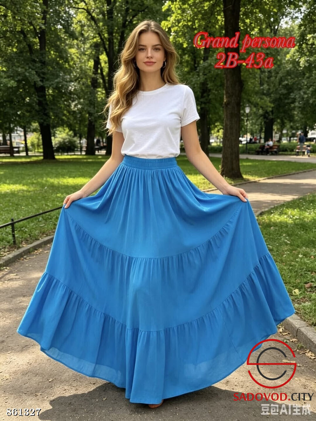 Женская длинная юбка на резинке - Fiona фото 3