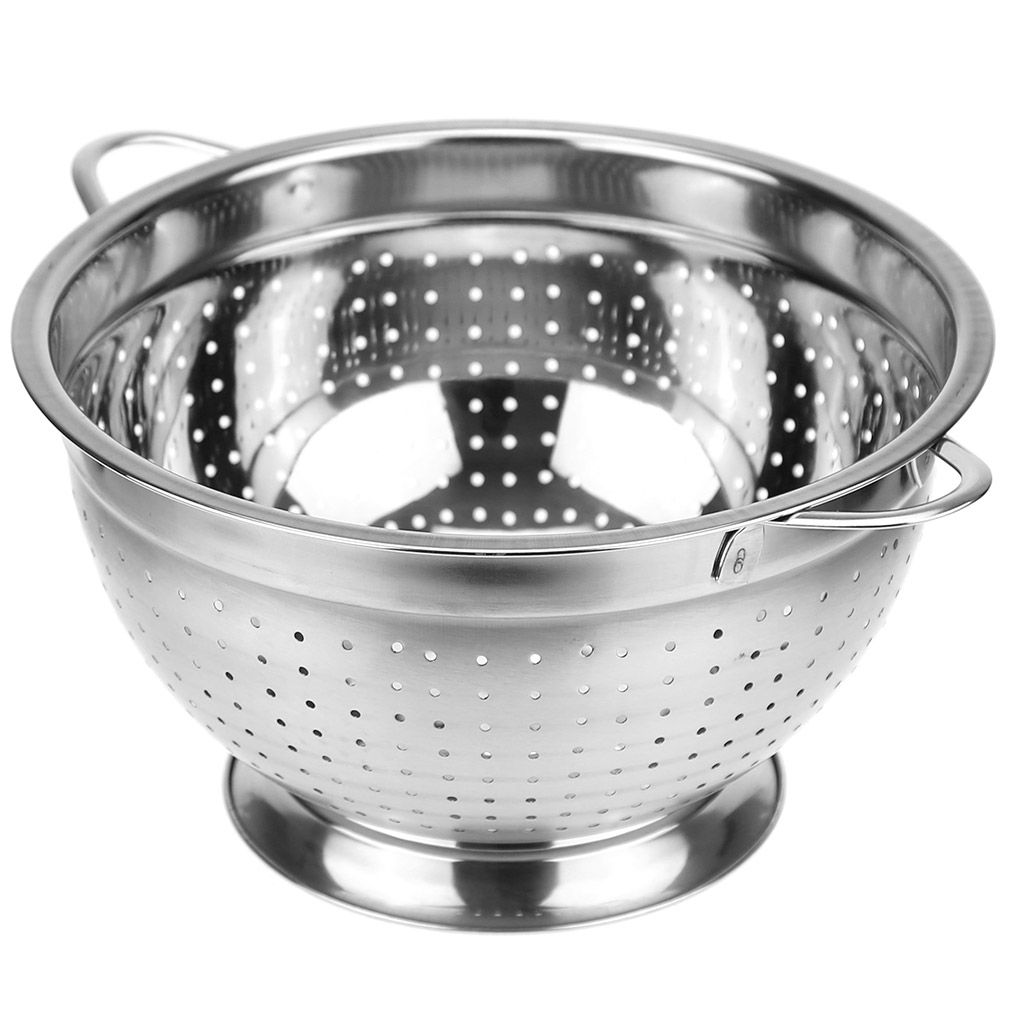 Дуршлаг из нержавеющей стали Премиум д24см h13,3см, 3,5л, s0,30мм, с ручками, на подставке (Китай) - Домашняя мода фото 2