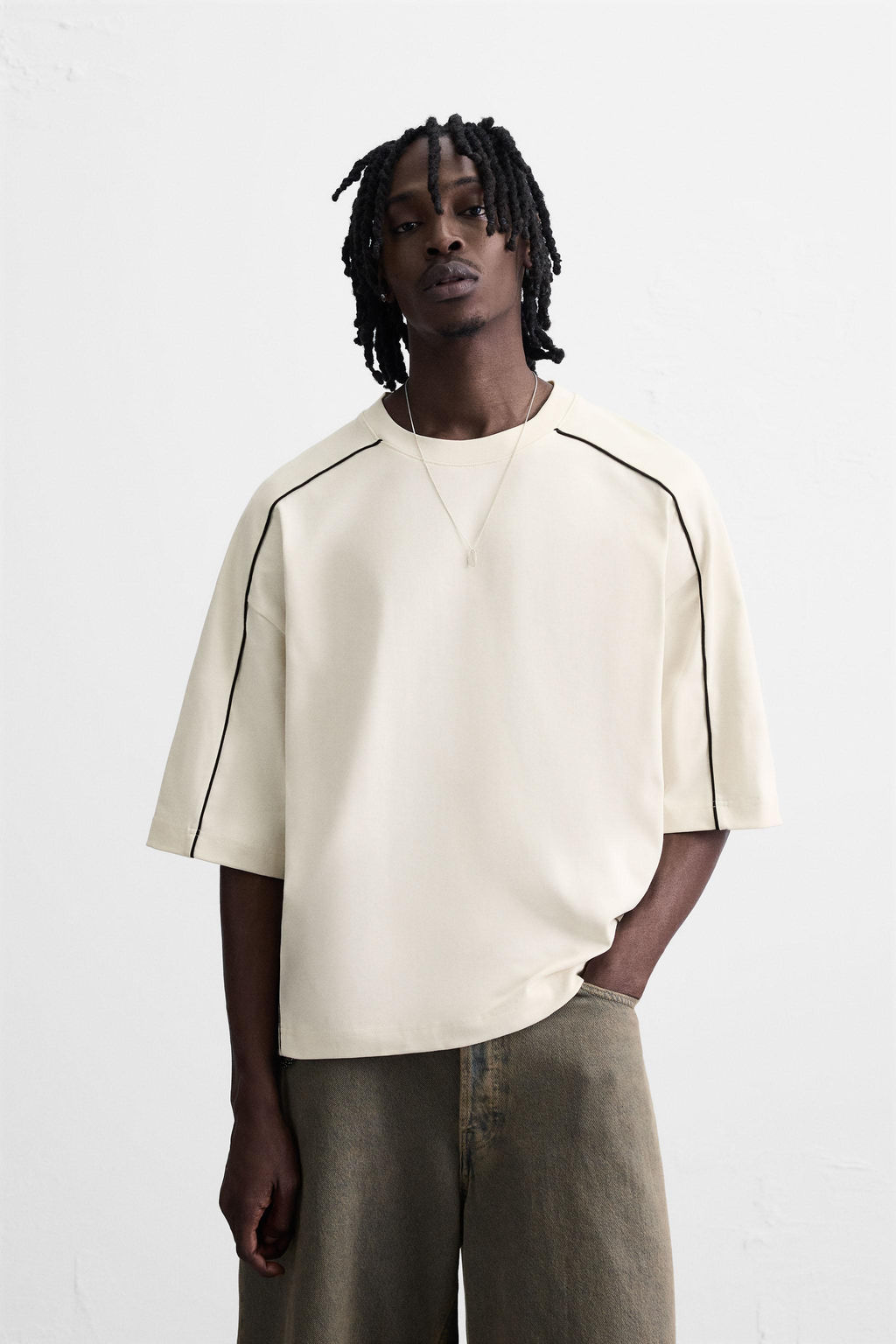 CONTRAST PIPED TRIM SWEATSHIRT - Zara фото 2
