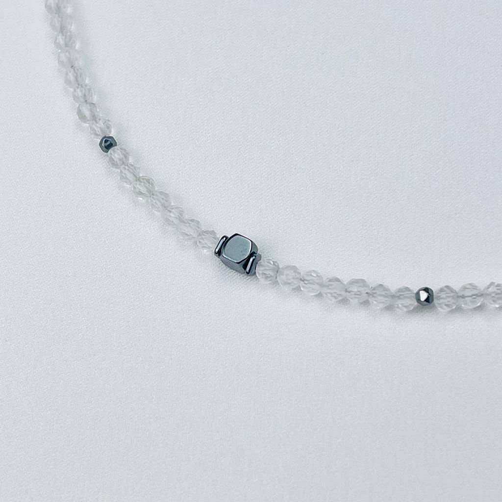 Колье из Горного Хрусталя и Гематита 38 см +