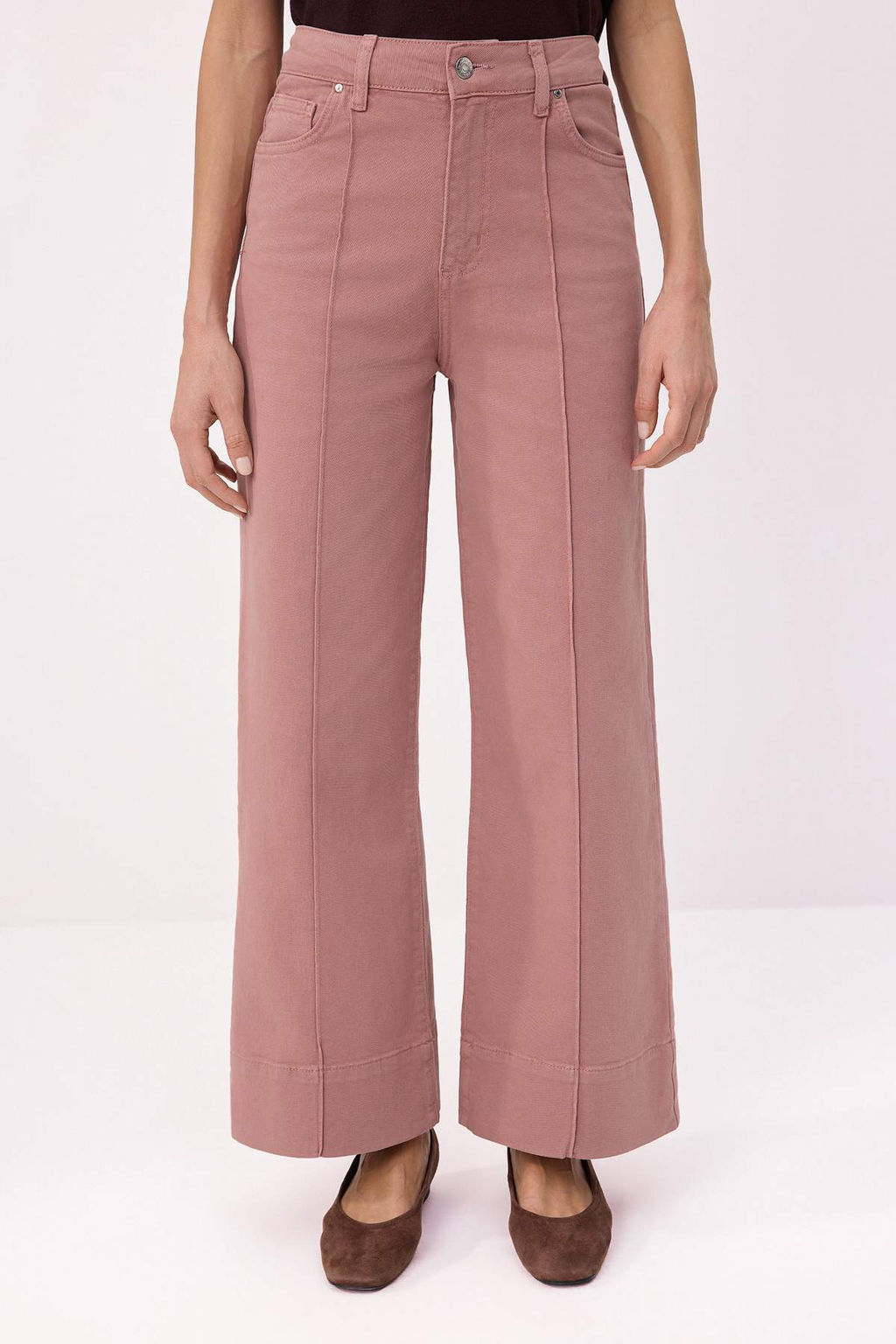 Gul Kurusu Dikis Detayl? Yuksek Bel Orta Esnek Wide Leg Jeans TWOSS26JE00207 - Trendyolmilla фото 3