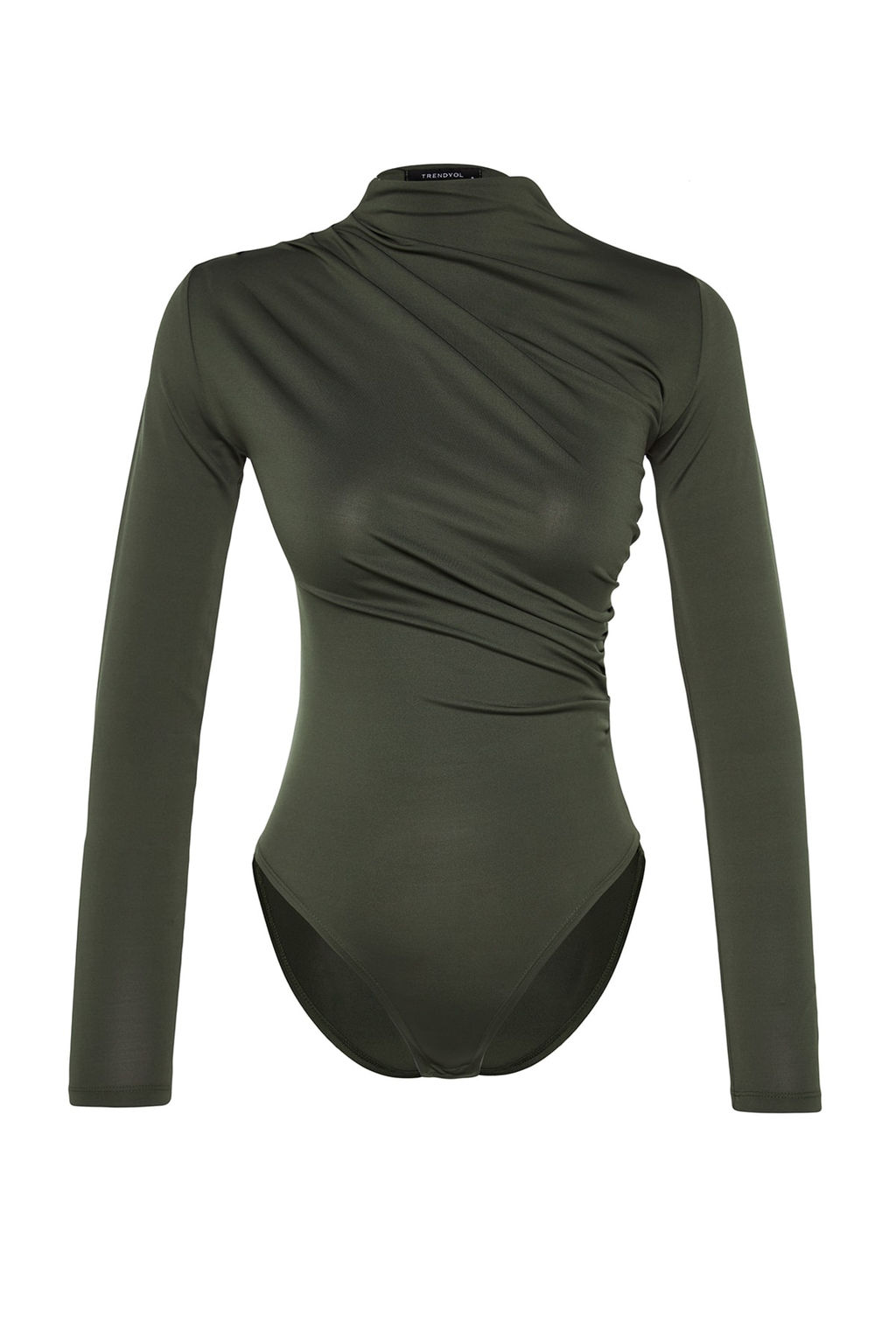 Haki Buzgu Detayl? Dik Yaka C?tc?tl? Esnek Orme Body TWOAW24BD00014