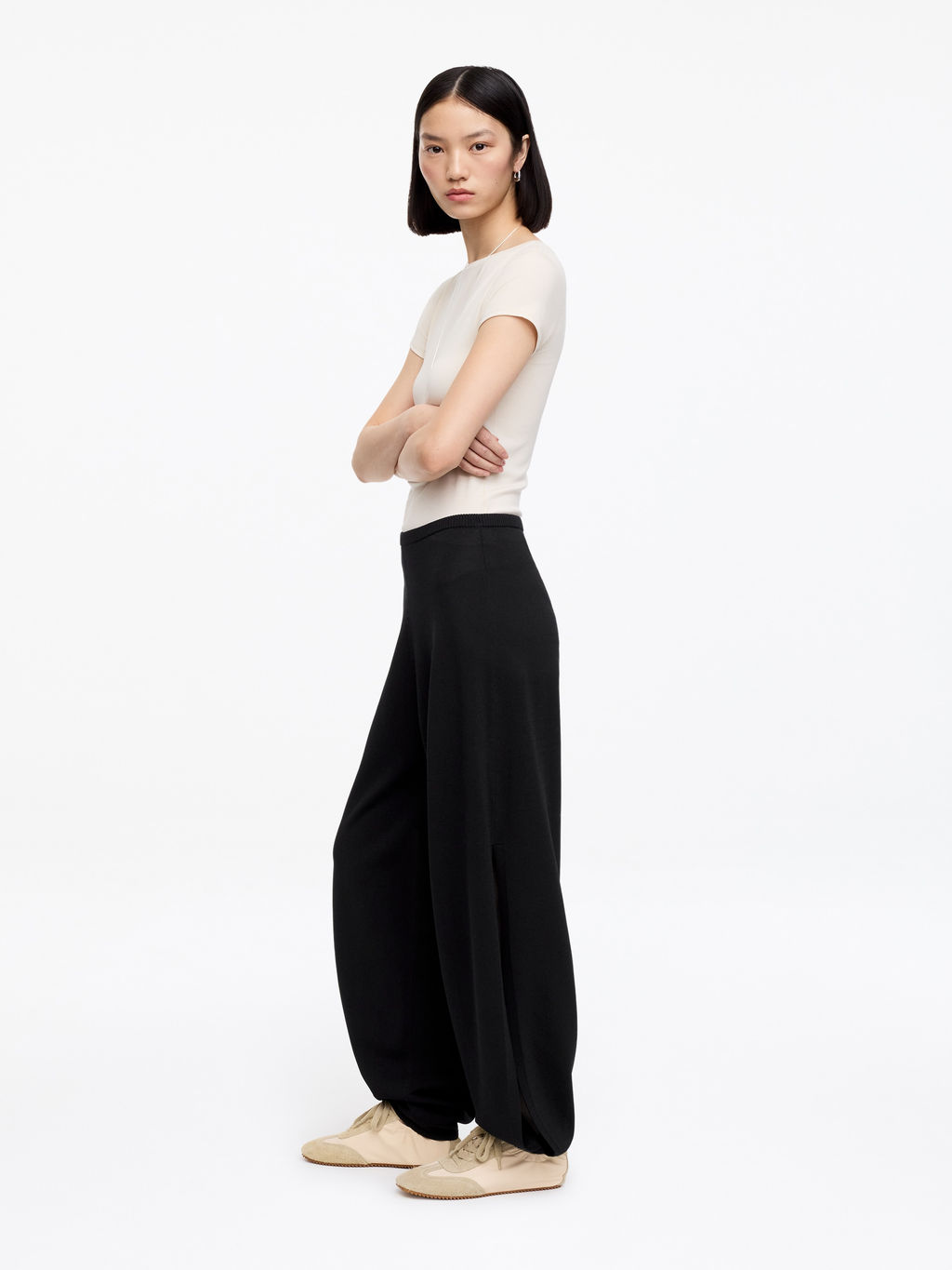 Pantalones de punto fino de corte relajado - H&m фото 2