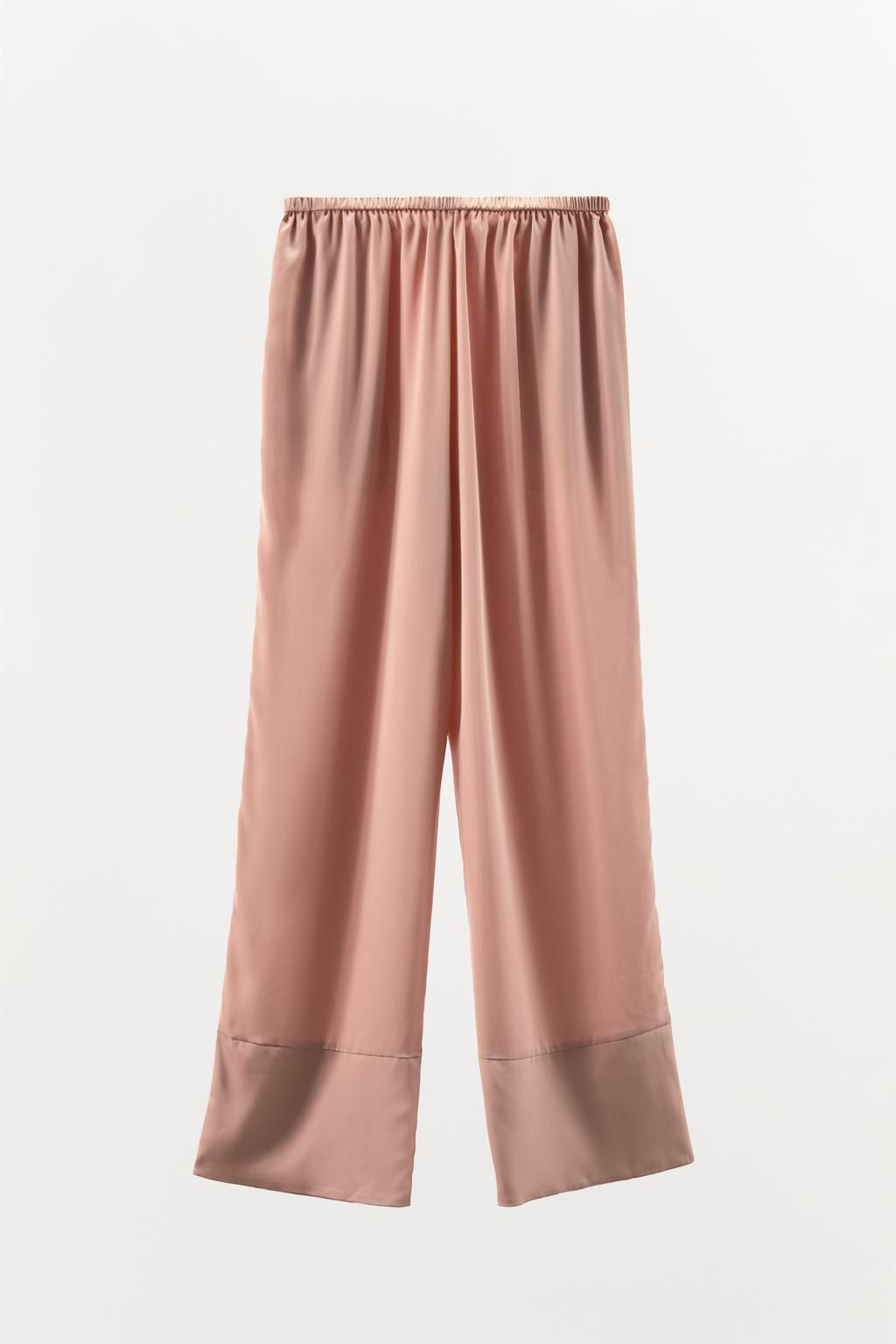 SATIN PYJAMA-STYLE TROUSERS - Zara фото 5