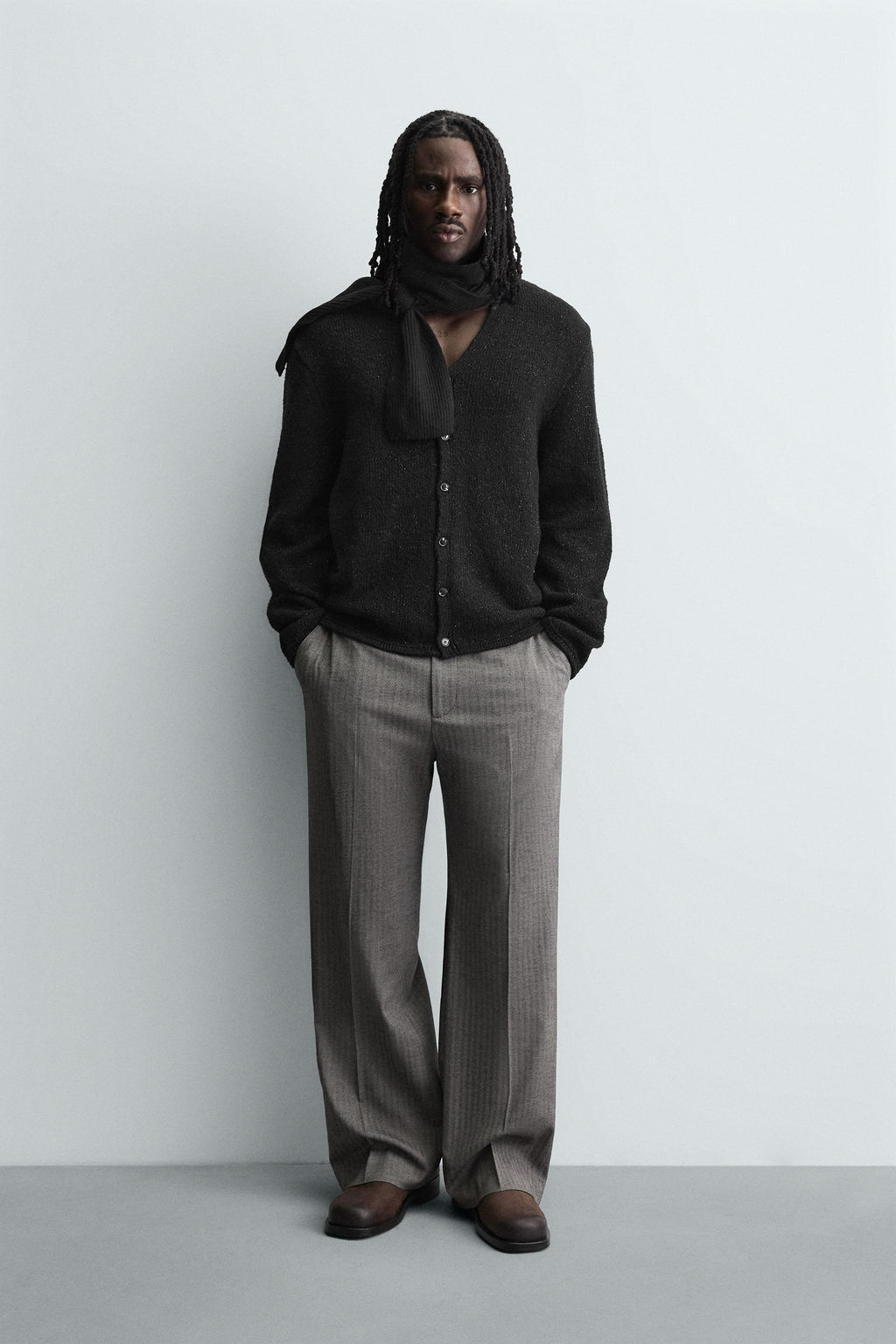 SHINY TEXTURED CARDIGAN