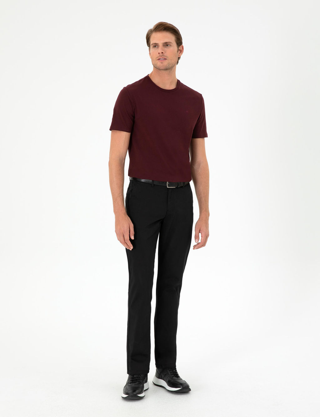 Siyah Regular Fit Kanvas Pantolon