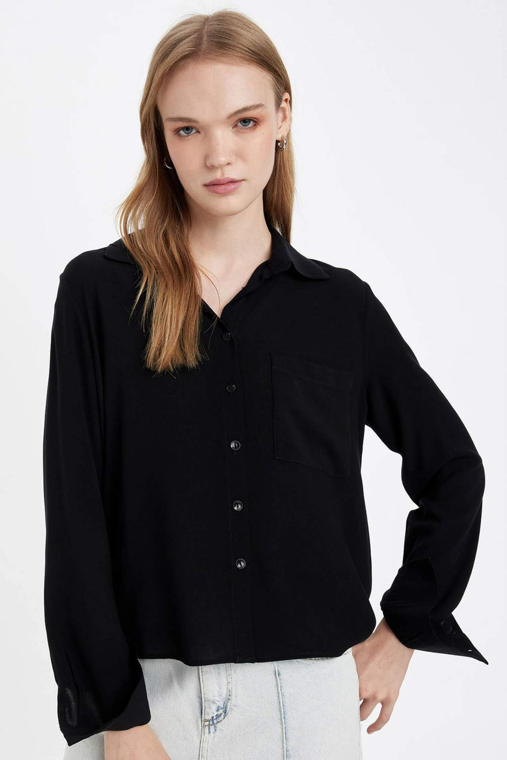 Regular Fit Basic Duz Viskon Uzun Kollu Gomlek - Defacto фото 4