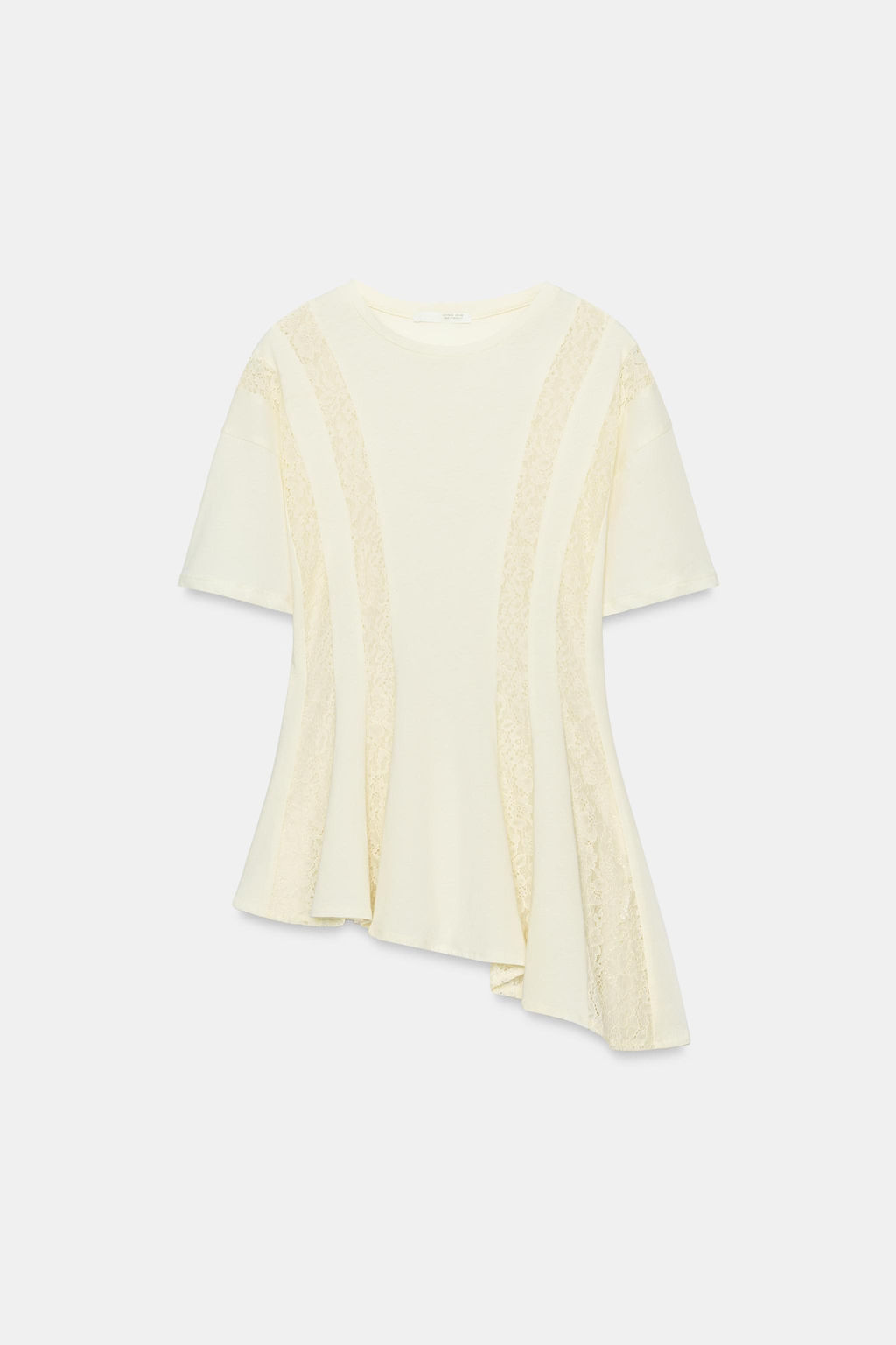 CAMISETA COMBINADA ENCAJE / Crema - Zara фото 6