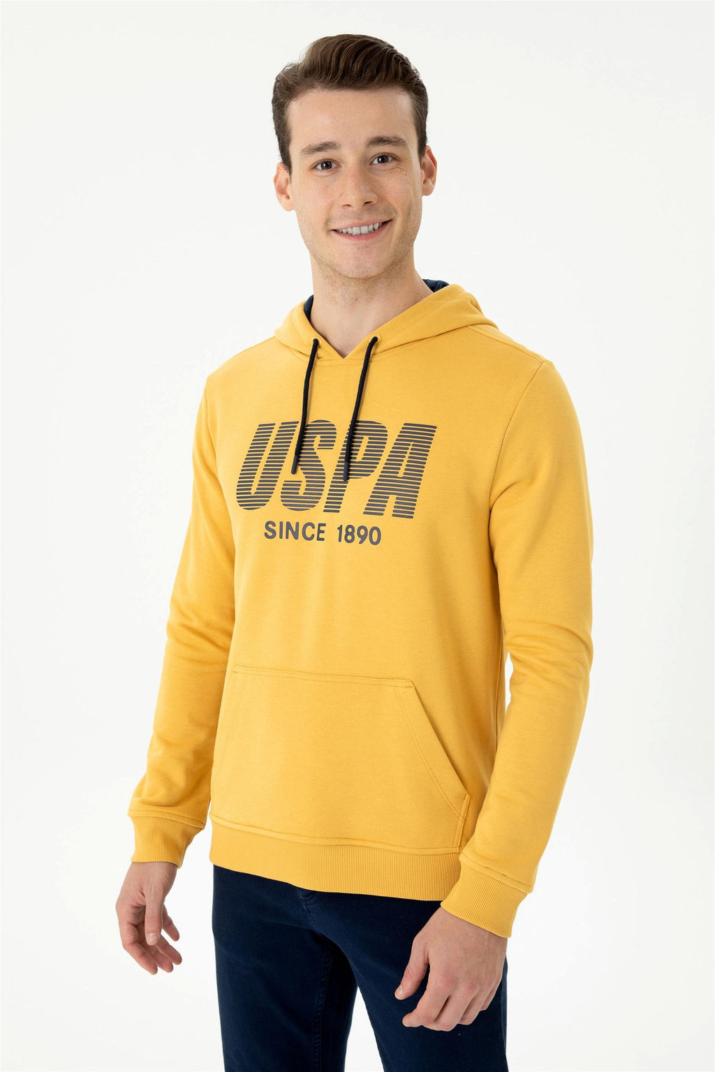 U. S. Polo Assn Мужская горчичная толстовка с капюшоном - U.s. polo assn фото 3