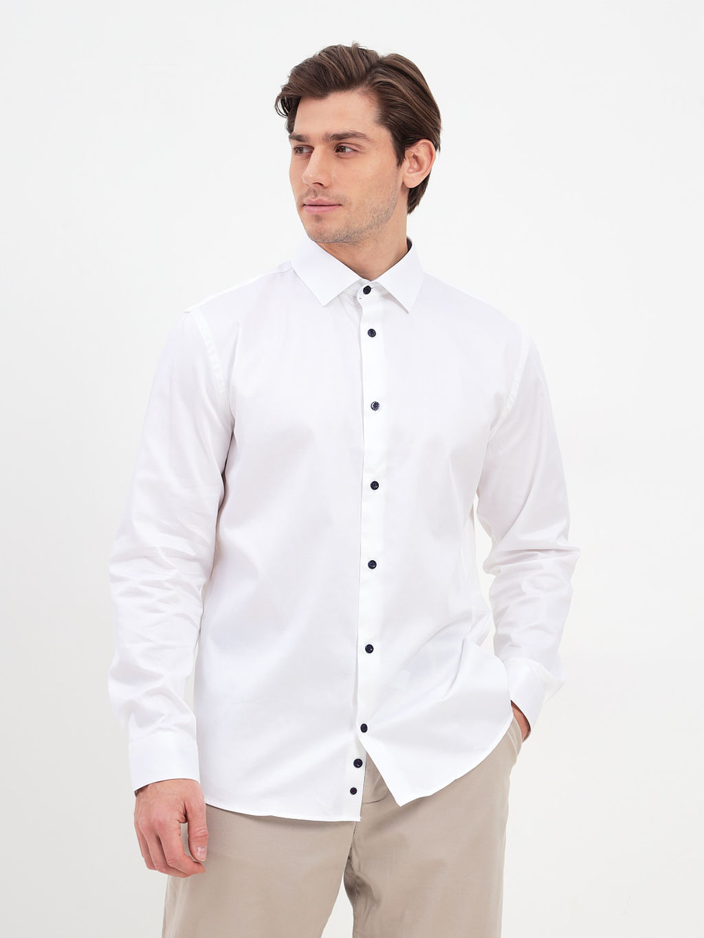 Сорочка мужская длинный рукав GREG 100/237/3343/ZN/1p STRETCH  фото 6