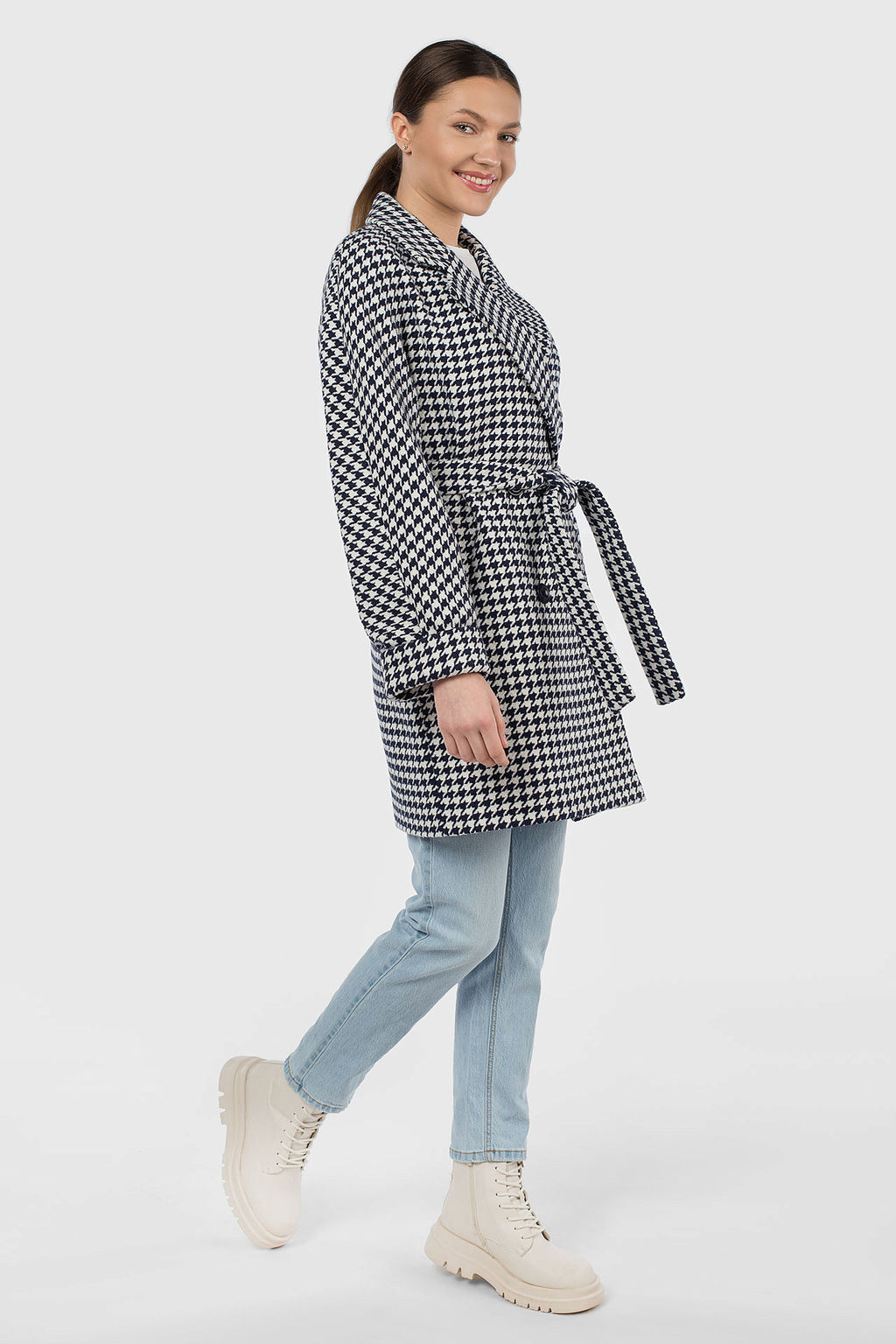 Пальто женское демисезонное (пояс) - El podio фото 3