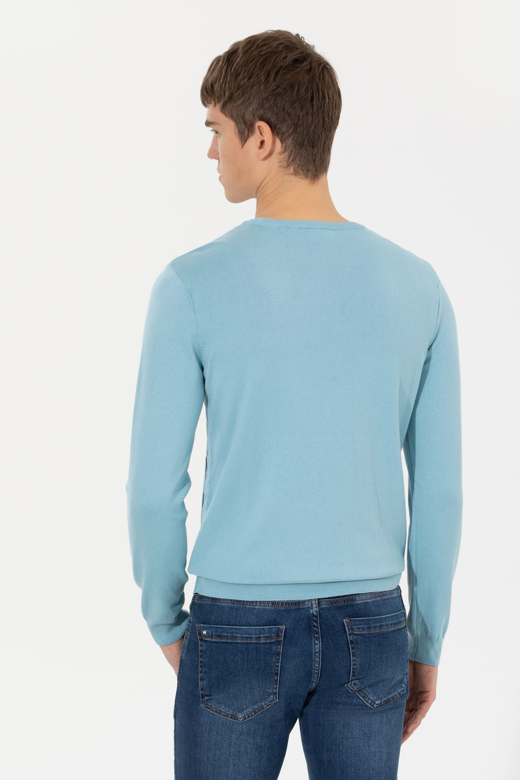 Мужской синий трикотажный свитер Basic - U.s. polo assn фото 23