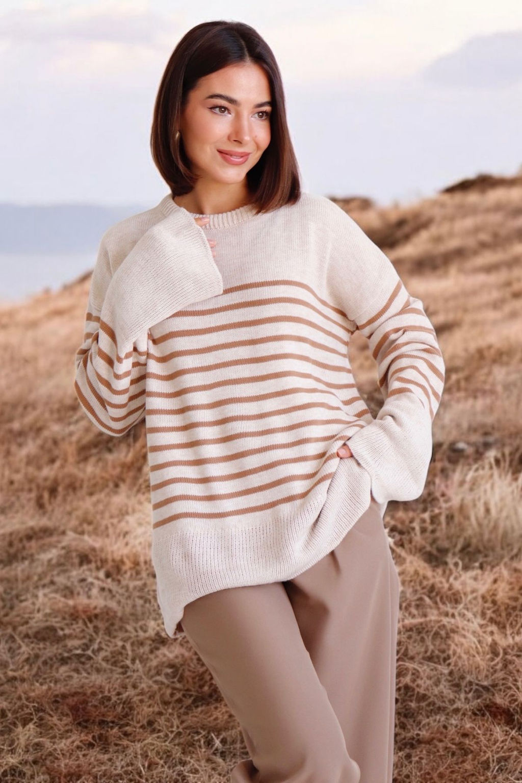 10407 Джемпер удлинённый в полоску - Martichelli фото 19