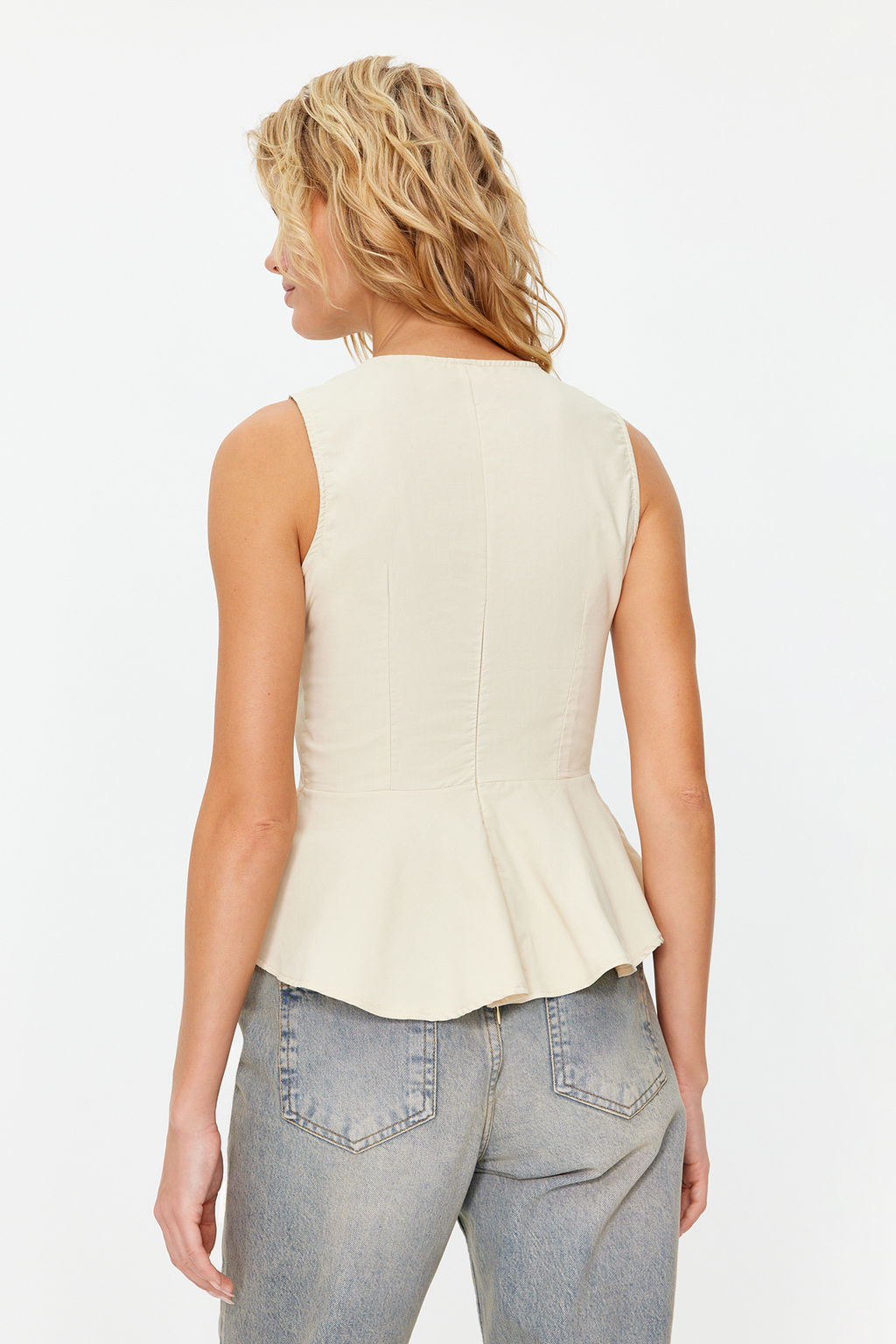 Siyah V Yaka Volanl? Dokuma Bluz TWOSS19XB0065 - Trendyolmilla фото 20