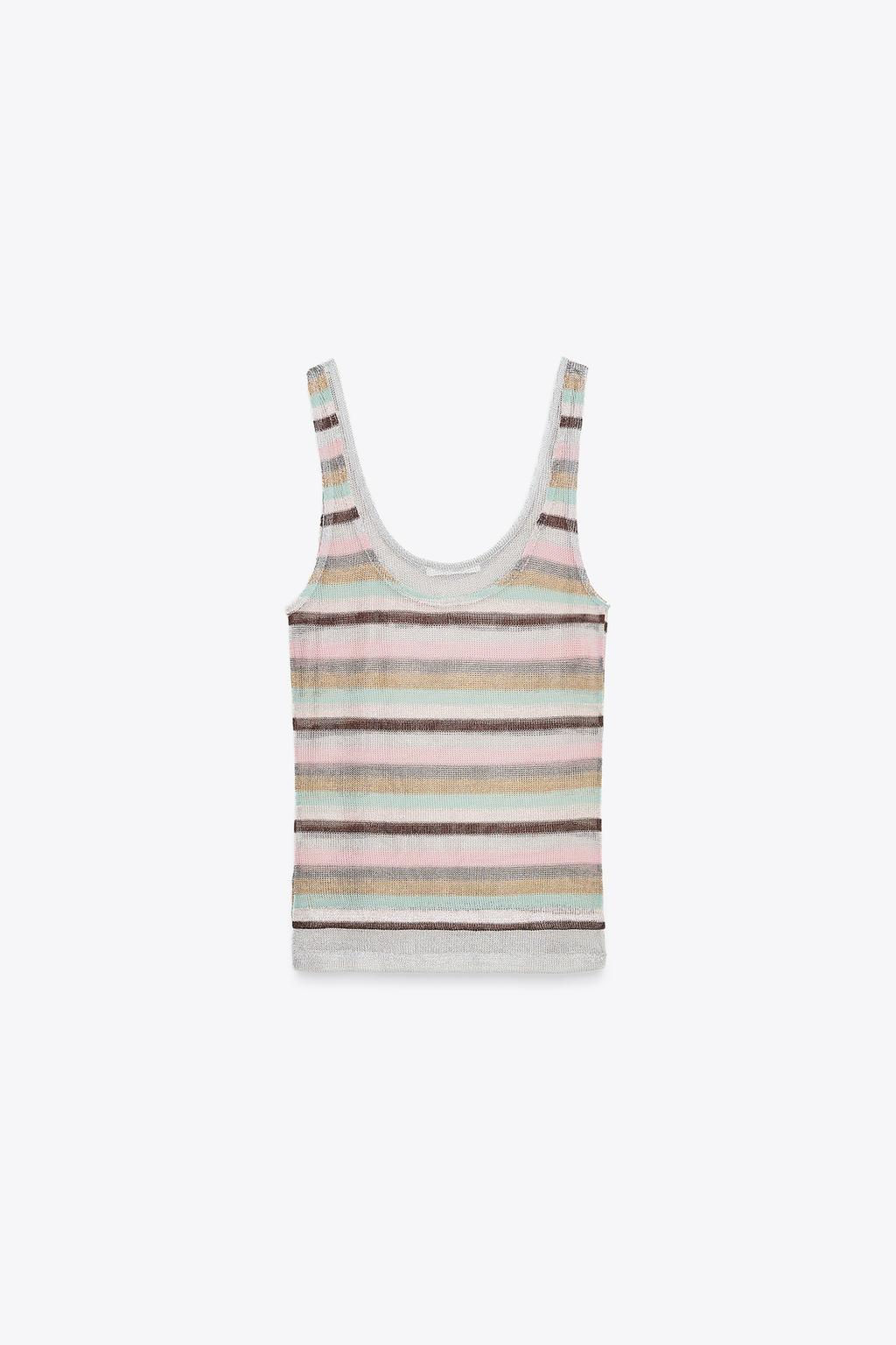 STRIPED METALLIC THREAD TOP - Zara фото 6