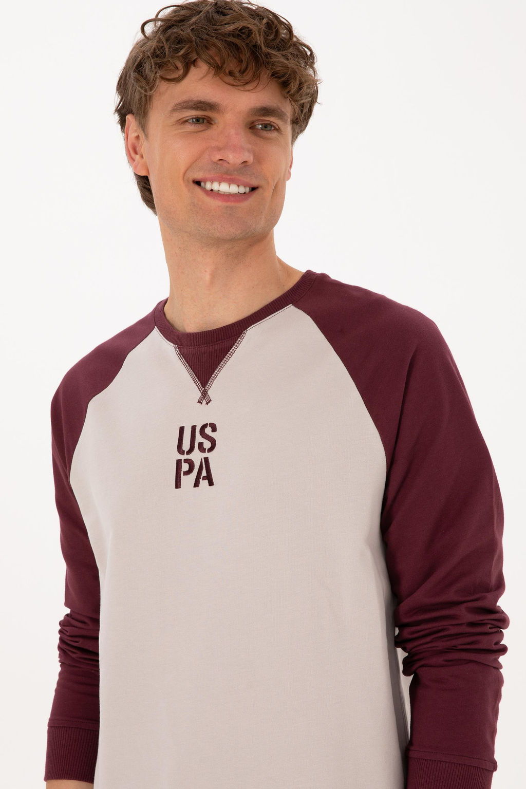 Erkek Bisiklet Yaka Regular Fit Bordo Sweatshirt - U.s. polo assn фото 2
