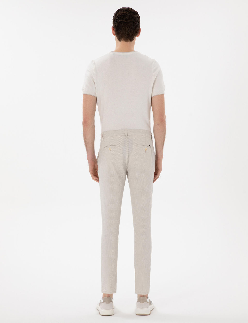 Bej Slim Fit Gofre Yazl_k Kanvas Pantolon - Pierre cardin фото 4