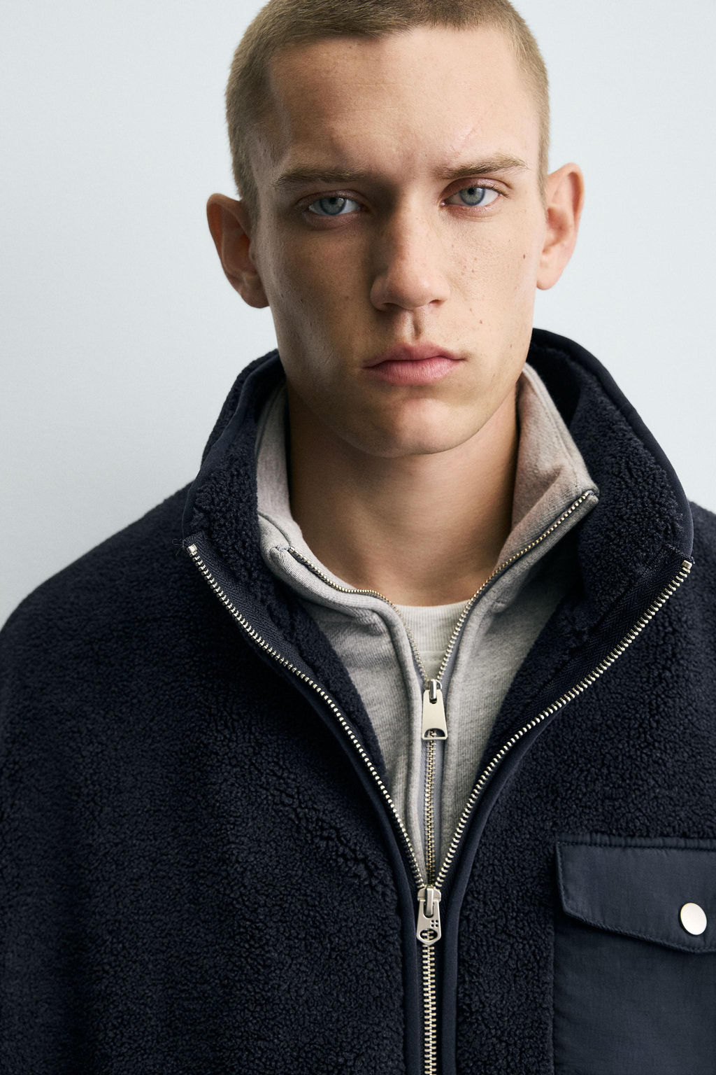 FAUX SHEARLING EFFECT JACKET WITH CONTRAST - Zara фото 5