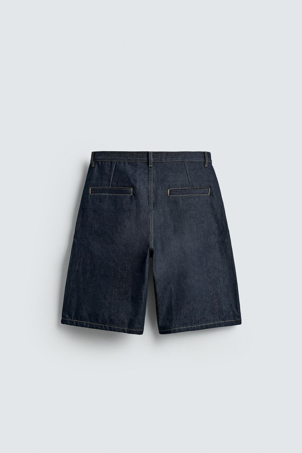 PLEATED RELAXED FIT DENIM BERMUDA SHORTS - Zara фото 7