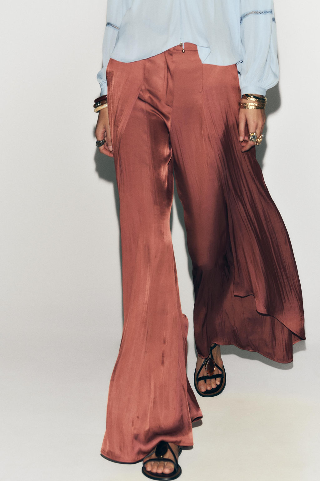 FLOWING WIDE-LEG TROUSERS WITH RUFFLES - Zara фото 5