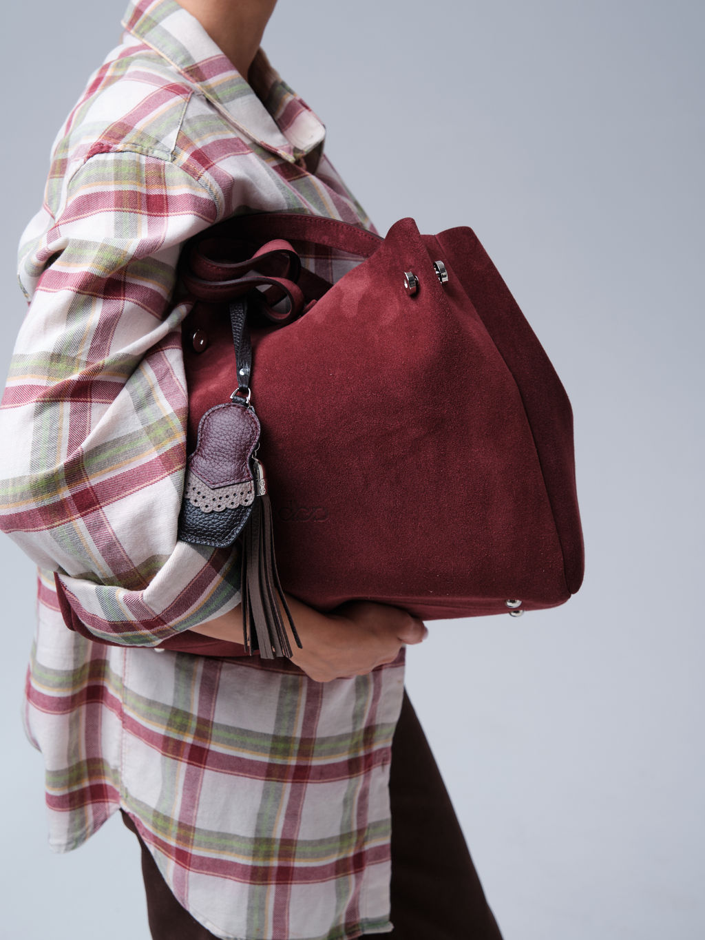 Замшевая сумка с матрешкой Vasilisa DBR 31210 махагон  фото 6