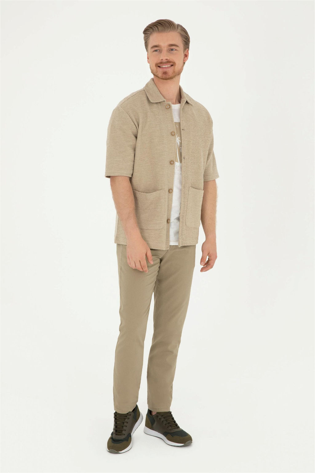 U. S. Polo Assn / Мужские брюки цвета хаки из плотной ткани