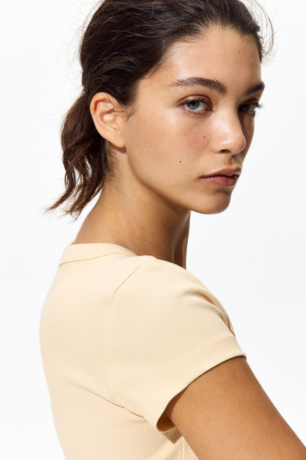 Camiseta acanalada con escote en U - H&m фото 10