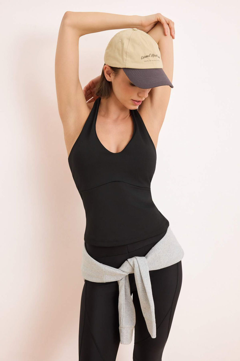 Siyah Dalg?c/Scuba Kumas Boyundan Baglama Detayl? Orme Spor Ust/Bluz THMSS26BZ00007