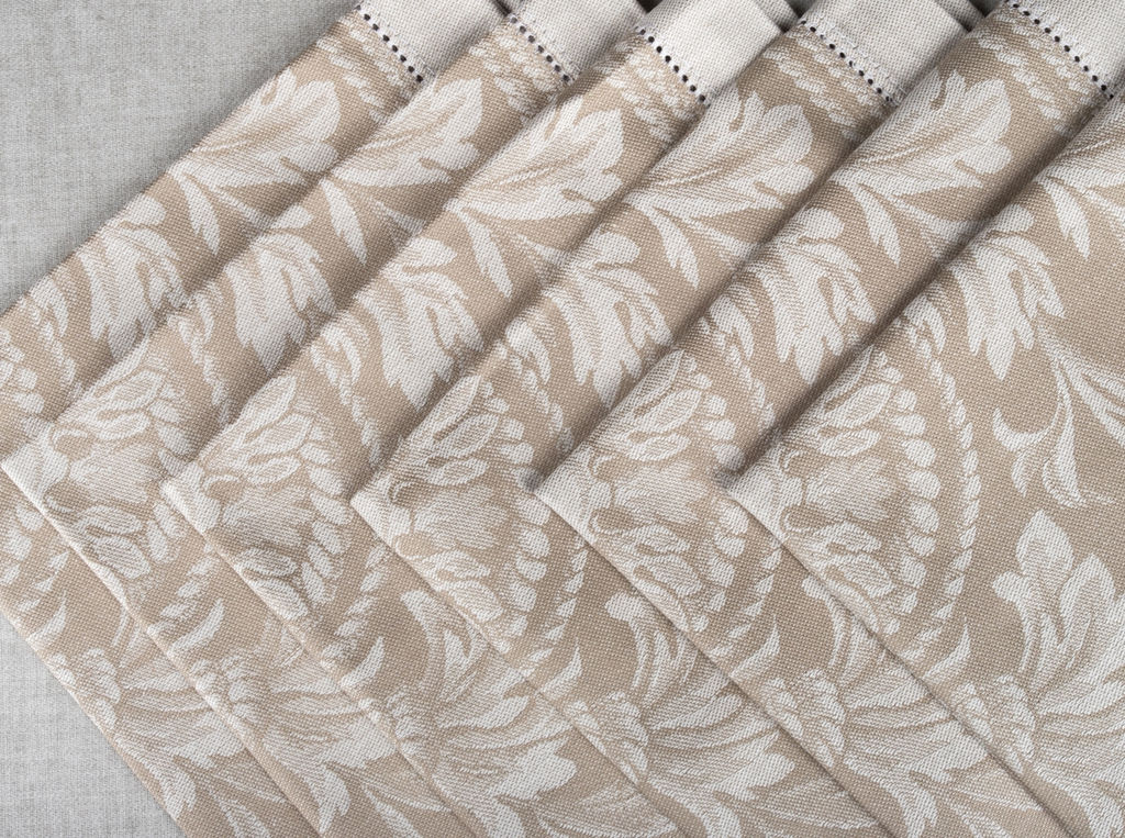 01с-44ЯК Салфетка 45*45 "Овальная" цв. бежевый (по 6 шт