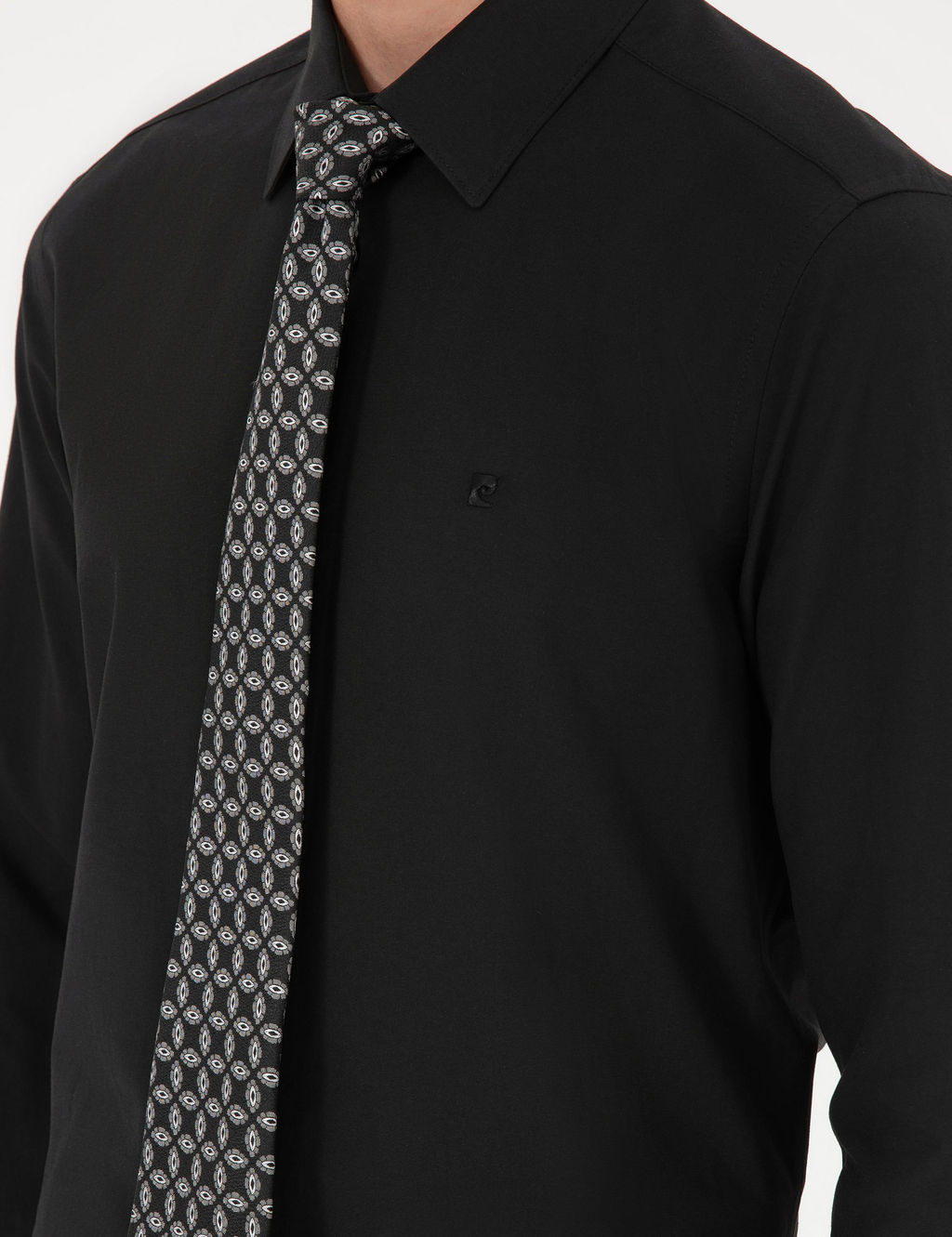 Siyah Slim Fit Uzun Kollu Basic G_mlek