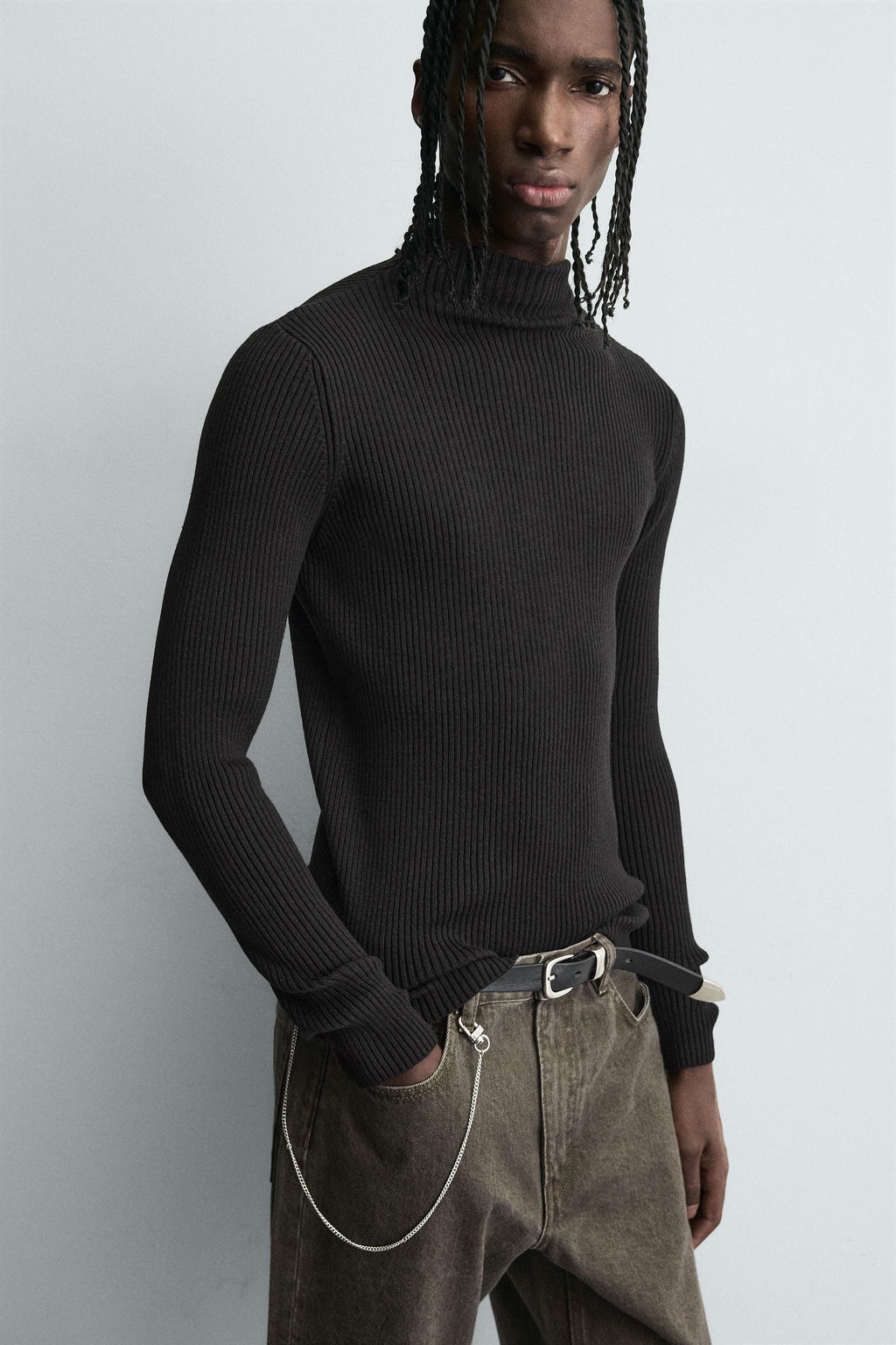 RIBBED HIGH NECK JUMPER - Zara фото 12