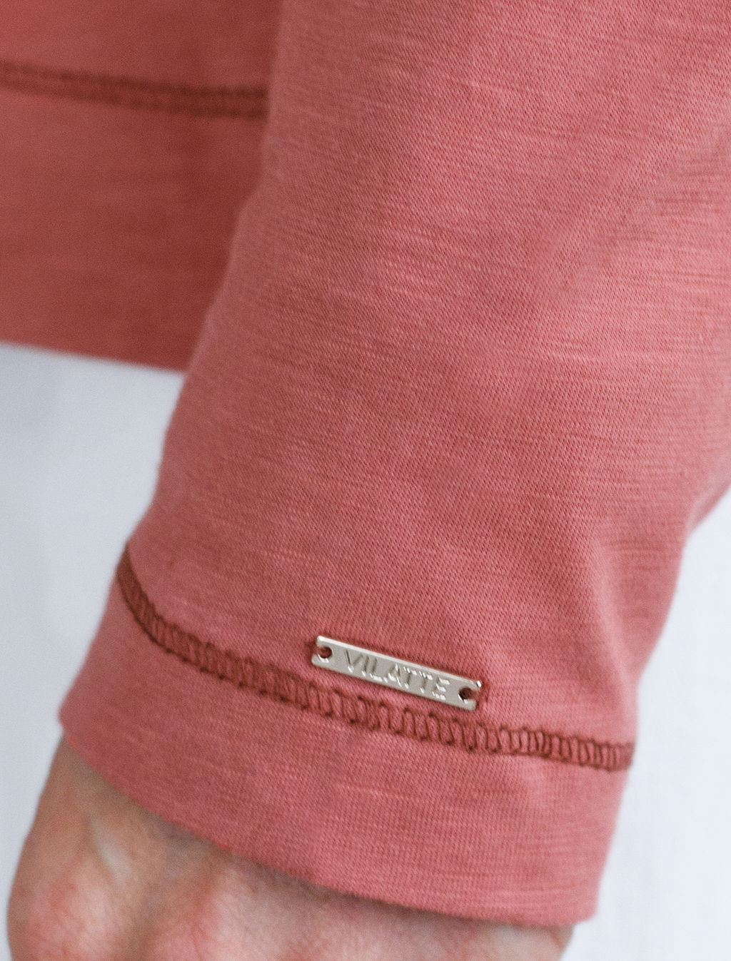 VILATTE / Лонгслив из фактурного хлопка  фото 3