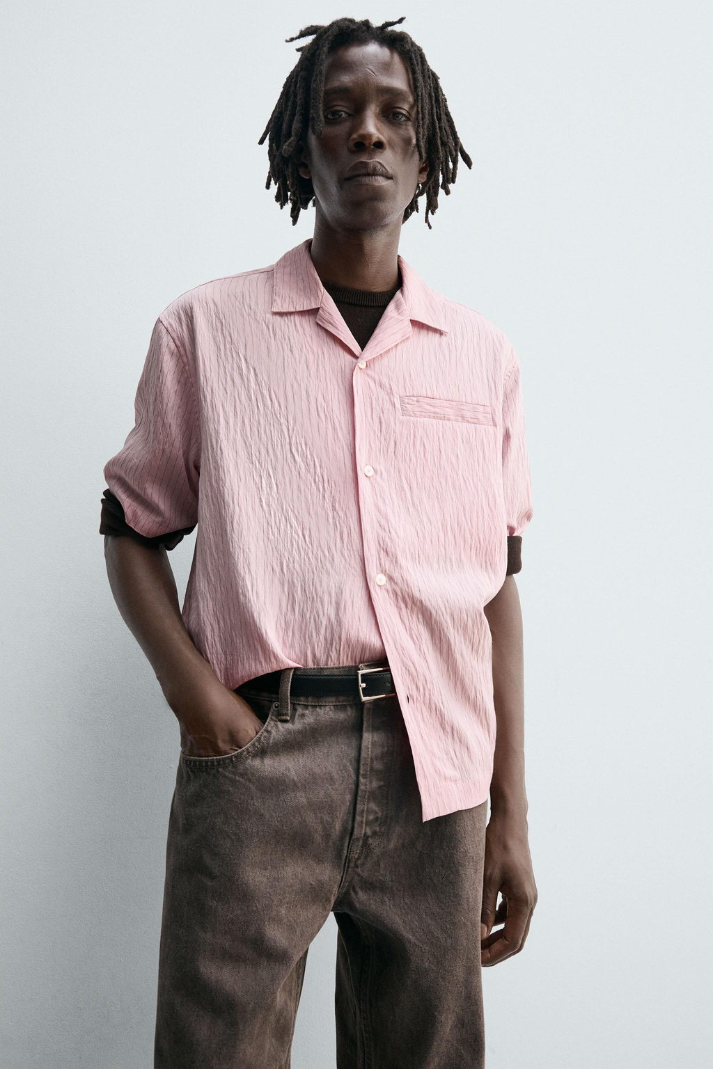 STRIPED FLOWING SHIRT - Zara фото 5