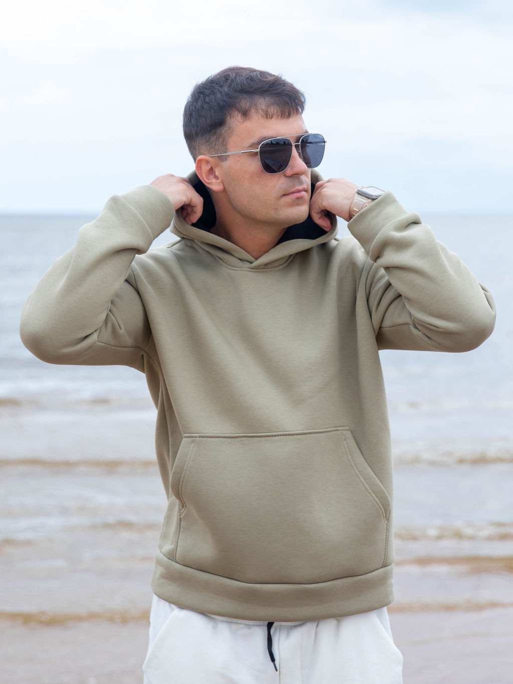 Худи оверсайз К201 Олива